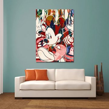 ArtMind XXL-Wandbild Micky - Jump - Vintage, Premium Wandbilder als Poster & gerahmte Leinwand in 4 Größen, Wall Art, Bilder fürs Wohnzimmer und Büro