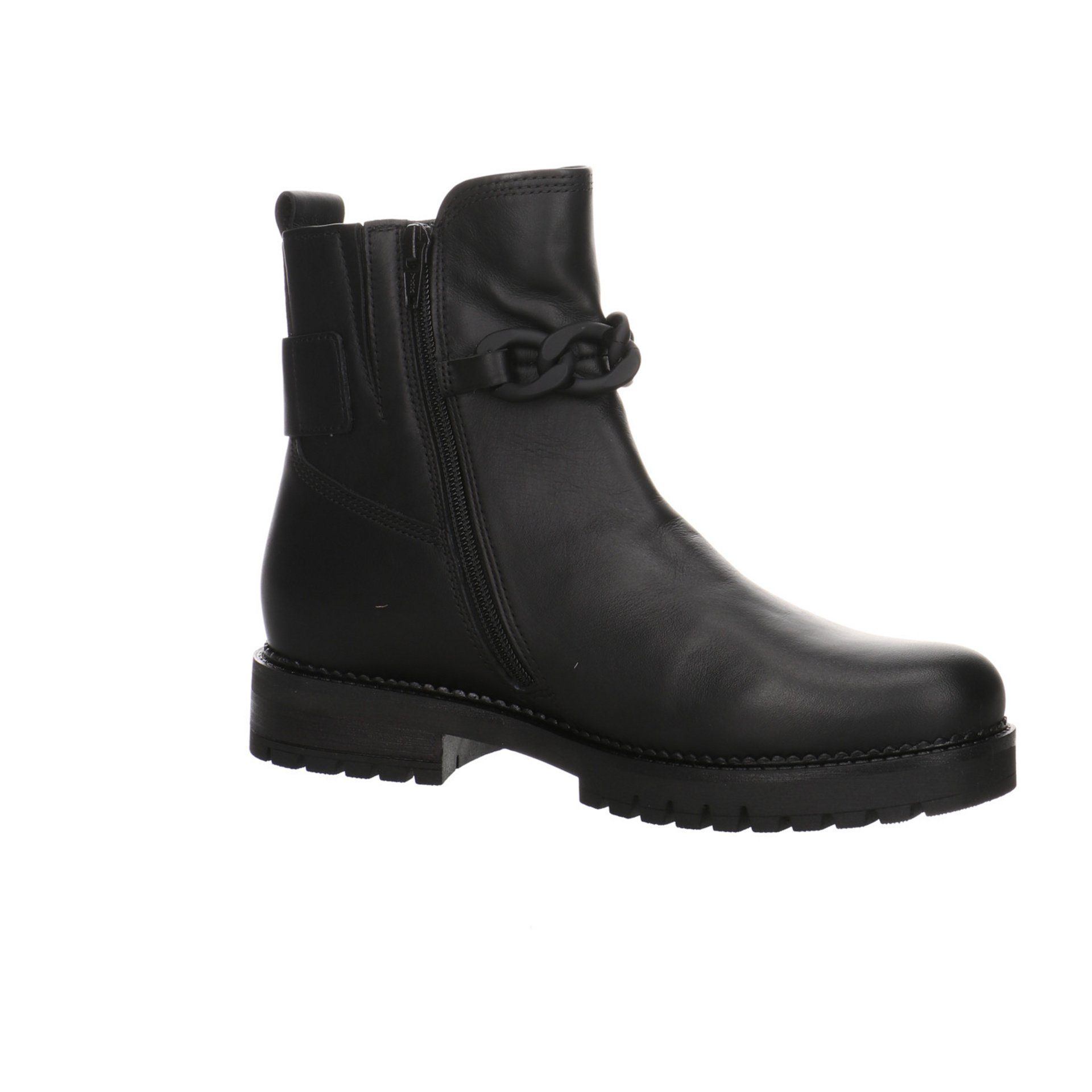 Stiefelette uni Gabor Davos Glattleder schwarz Bikerboots Glattleder