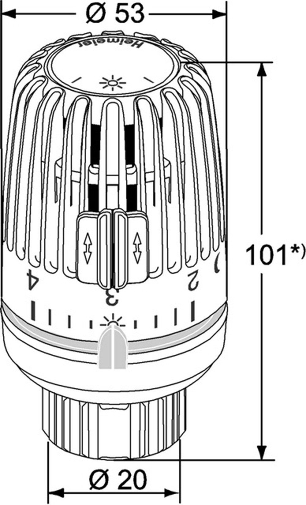 IMI Heimeier Heizkörperthermostat HEIMEIER Thermostat-Kopf VK mit Klemmverbindung (Direktanschluß VHK), (1 St)