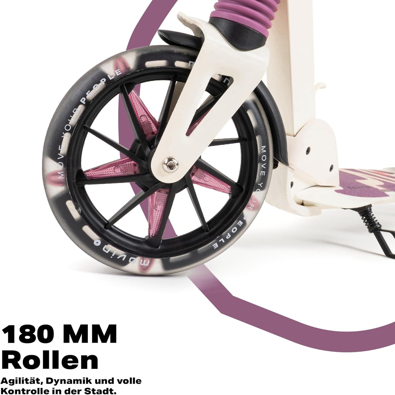 Movino Cityroller MOVINO CITY LIGHT Stoßdämpfer LED-Rollen max. 100kg