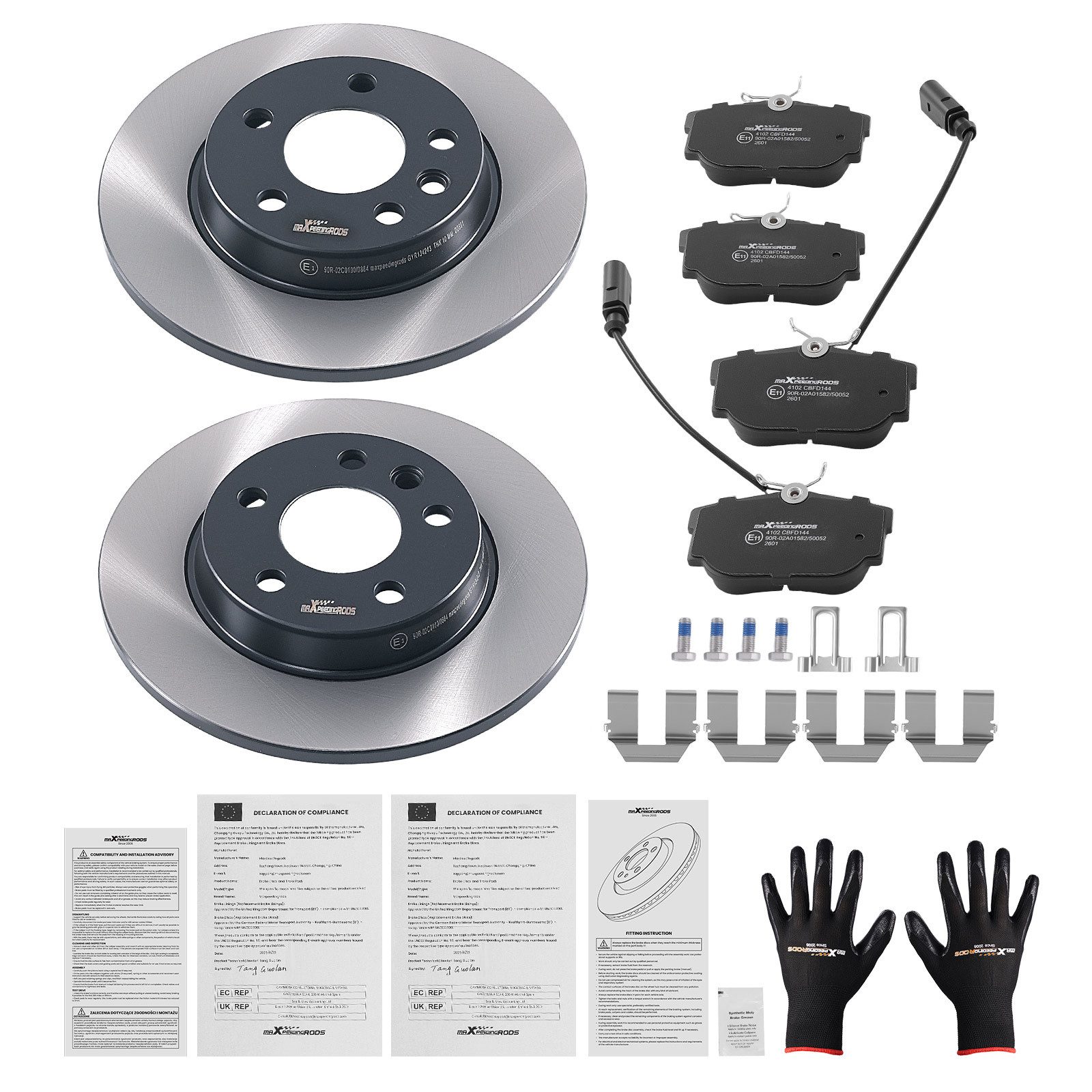 maXpeedingrods Bremsbelag, Bremsscheiben Bremsbeläge Hinten For VW Transporter IV Pritsche 70E