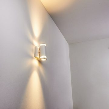 hofstein Außen-Wandleuchte »Acaia« AußenAußenleuchte aus Metall in weiß, ohne Leuchtmittel, moderne Wandlampe mit Up & Down-Effekt, 2xGU10 max. 18 Watt
