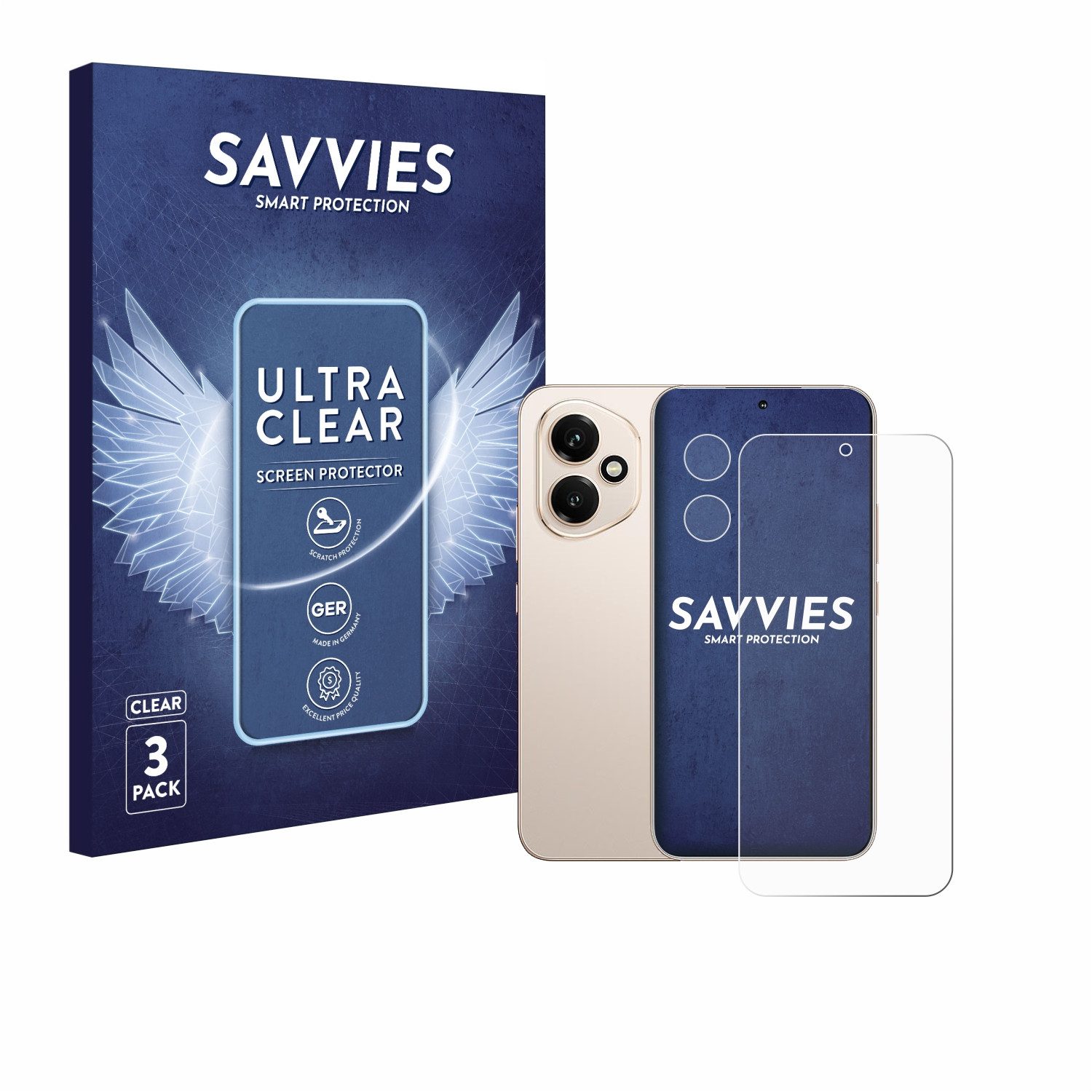 Savvies Displayschutzfolie Schutzfolie für Honor 400 (Display+Kamera), 6 Stück, Displayschutz Schutz Folie Klar Transparent