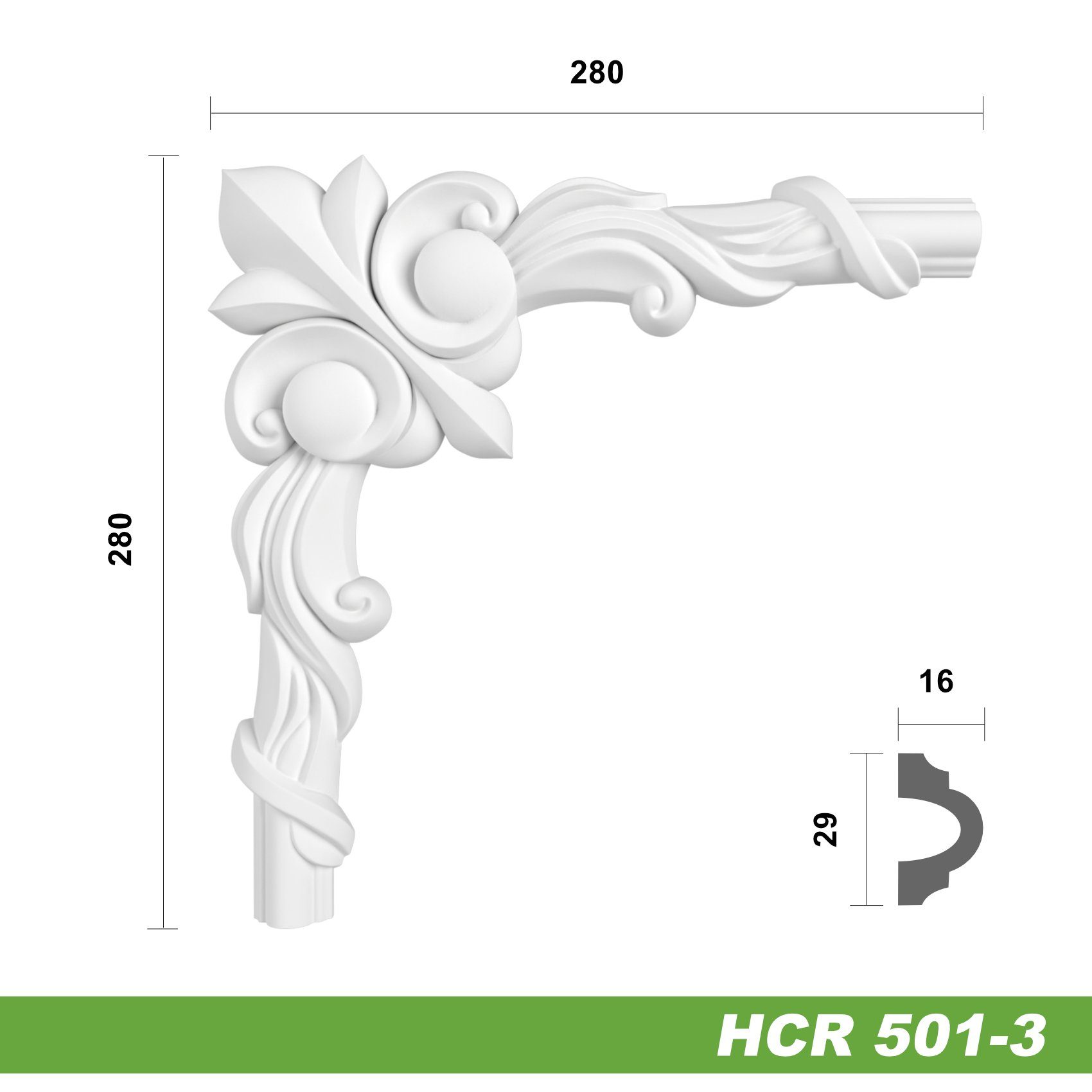 Hexim Zierleiste HCR501-3, 2 Ecken, HEXIM günstig online kaufen