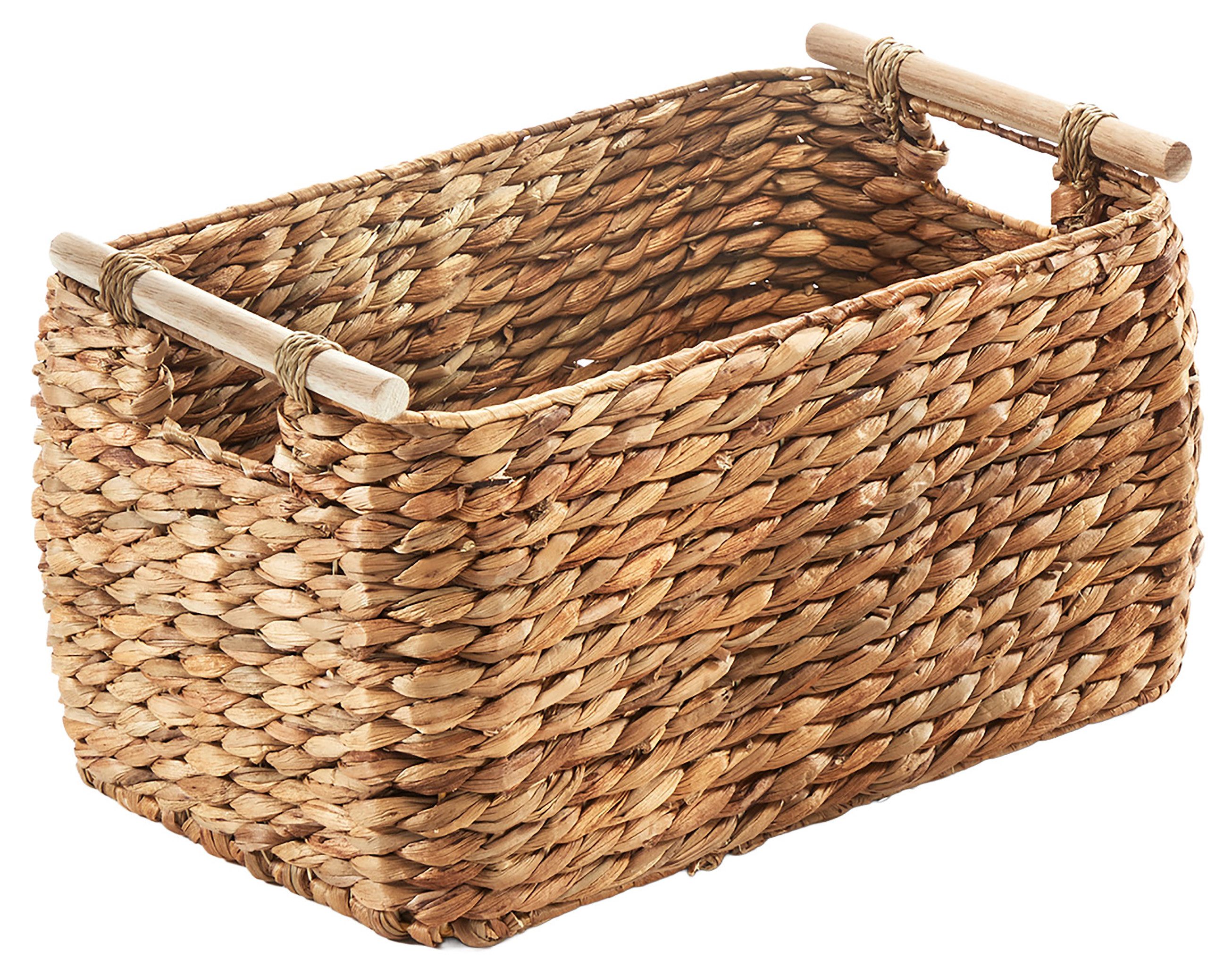 Kobolo Aufbewahrungskorb Regalkorb Korb aus Wasserhyazinthe - 44x29x23 cm
