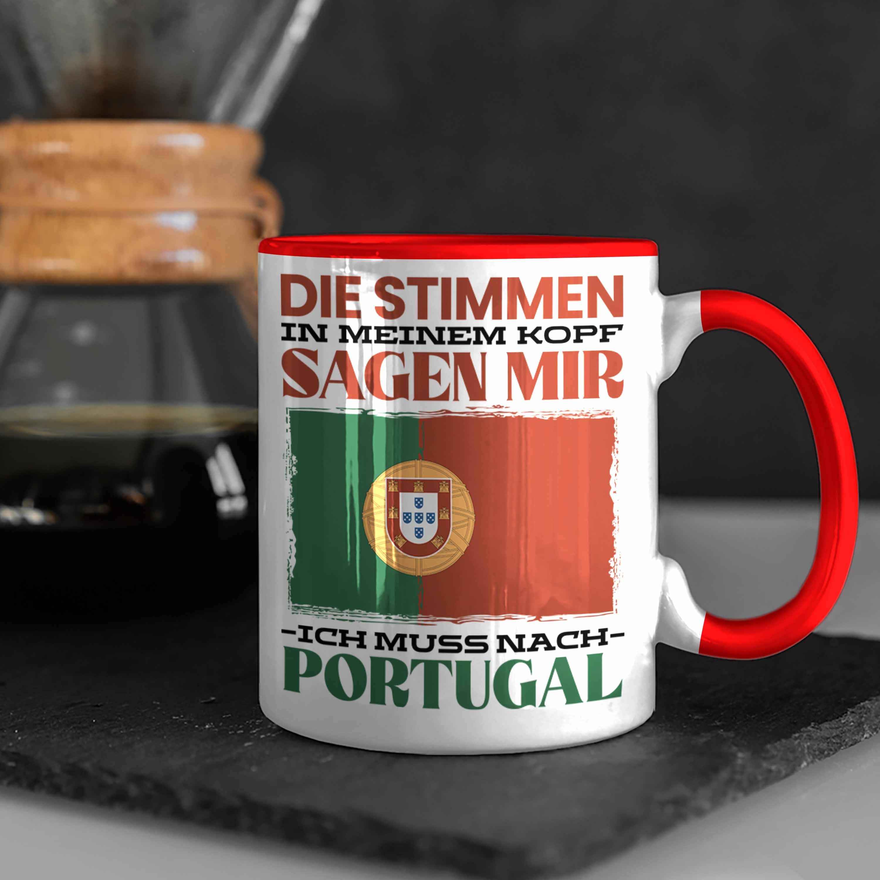 Trendation Tasse Portugiesen Geschenk Rot Land Tasse für - Trendation Urlaub Portugal
