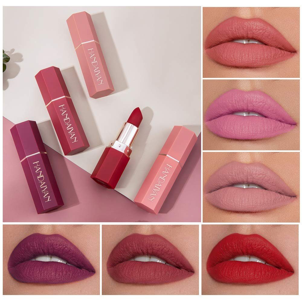 lang Lippenstift Antihaft-Tasse Matte rote Lippenstifte Wasserdichte, Lipstick Lipsticks Scharlachrot Haiaveng Colors Sexy glättende anhaltende, Samtige