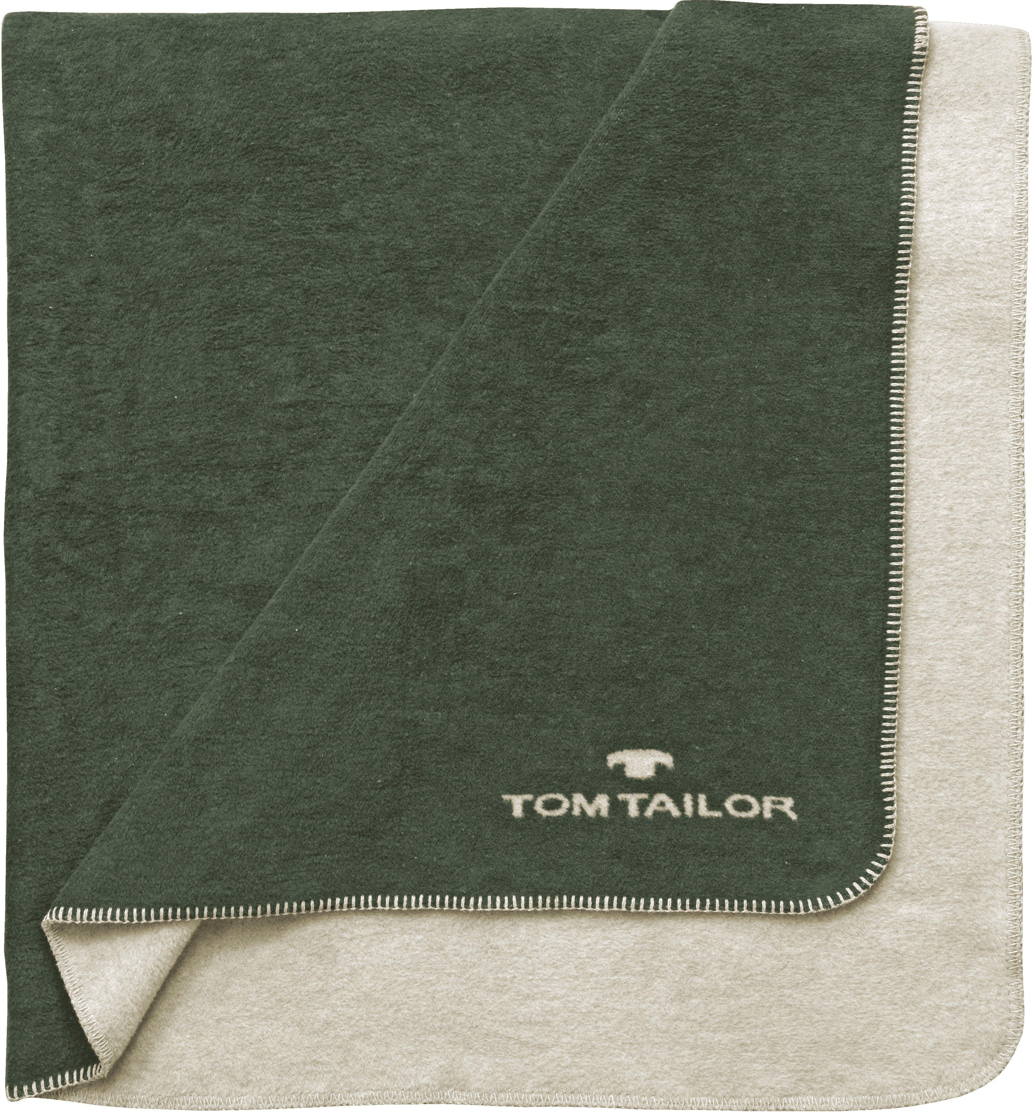 Wohndecke Basti, TOM TAILOR HOME, Doubleface Decke, Kuscheldecke olive