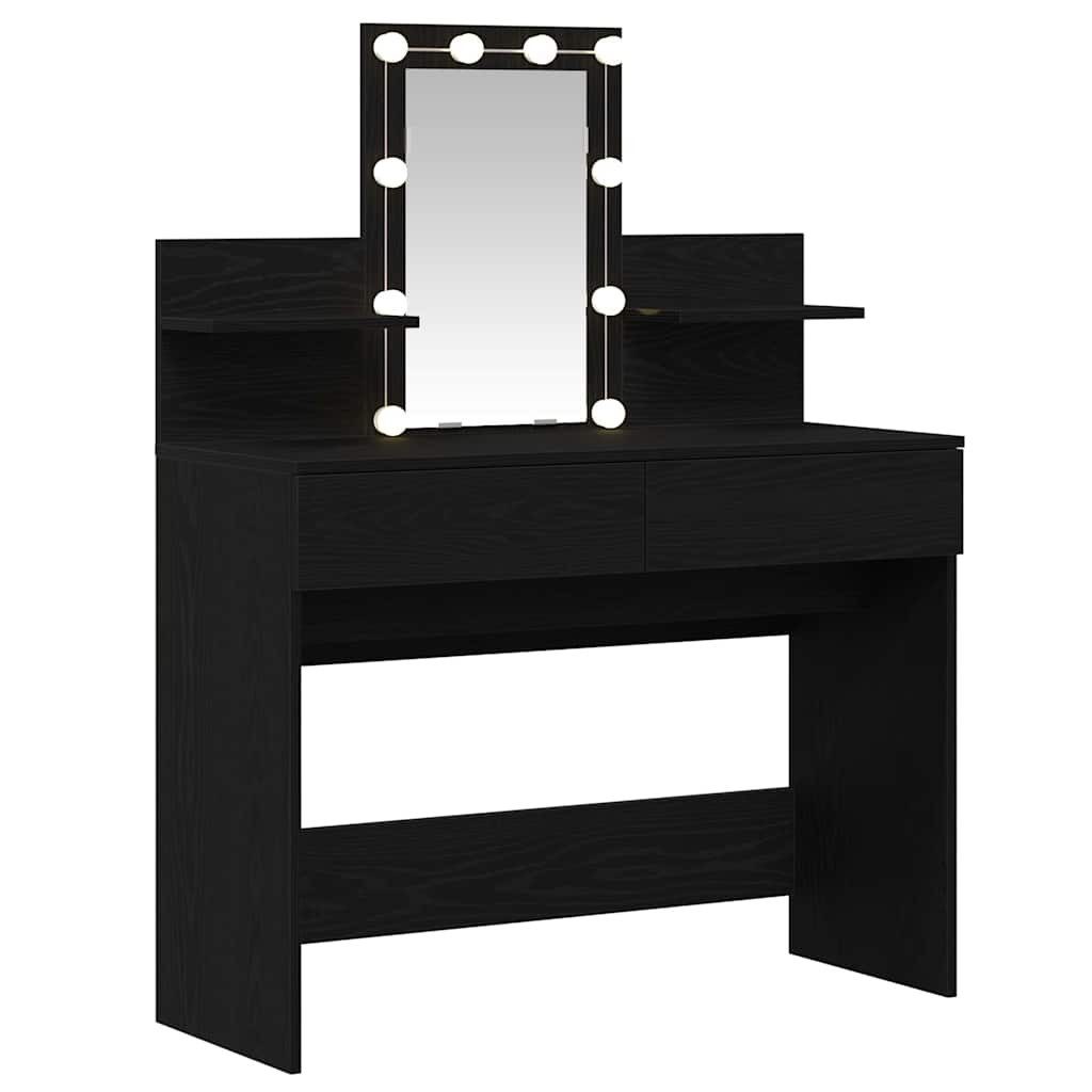 vidaXL Schminktisch Schminktisch Schwarz Eichen-Optik 100 x 40 x 130 cm (1-St)