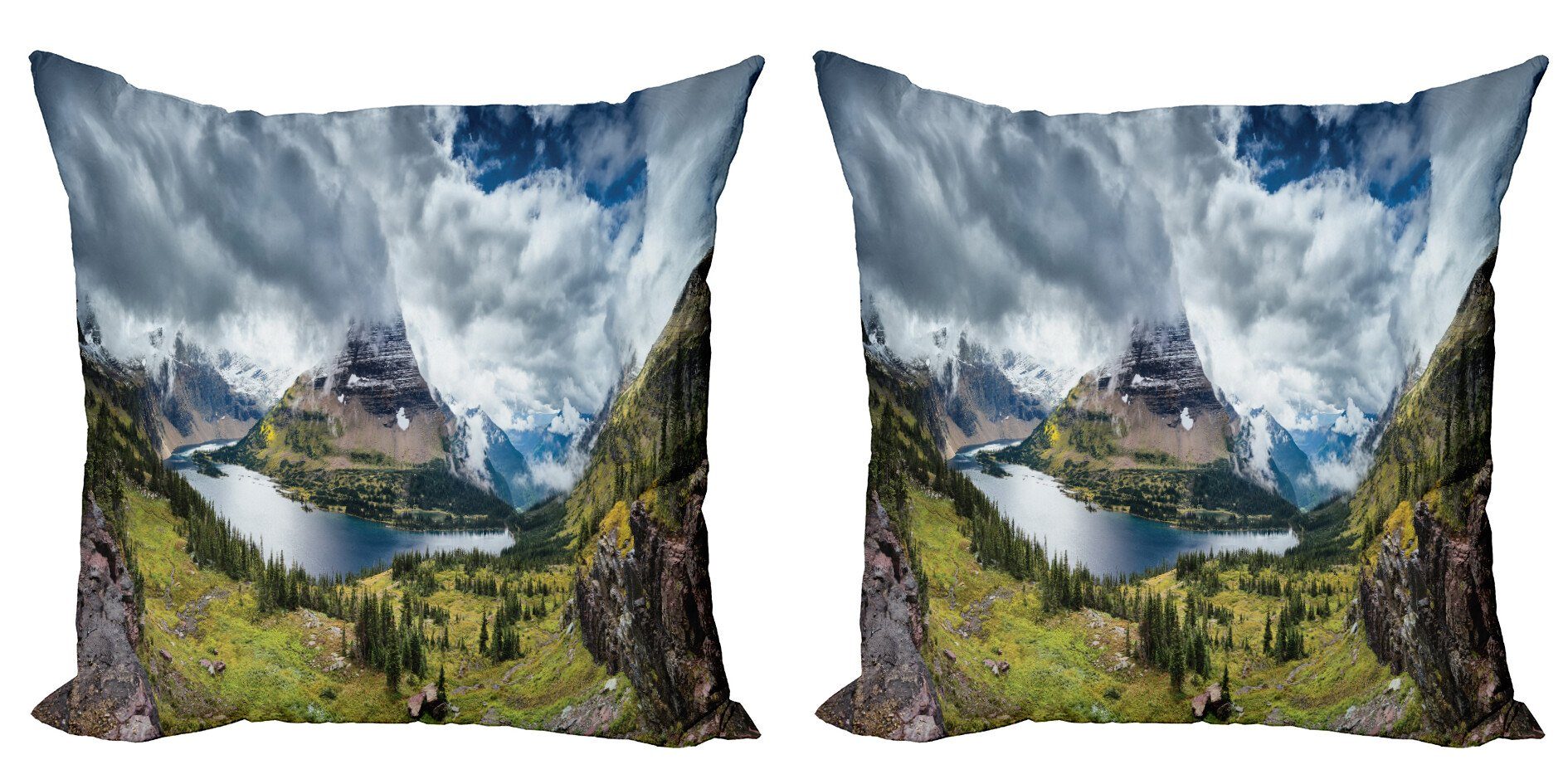 Kissenbezüge Modern Accent Doppelseitiger Digitaldruck, Abakuhaus (2 Stück), Park Aussichtspunkt Vista Hidden Lake