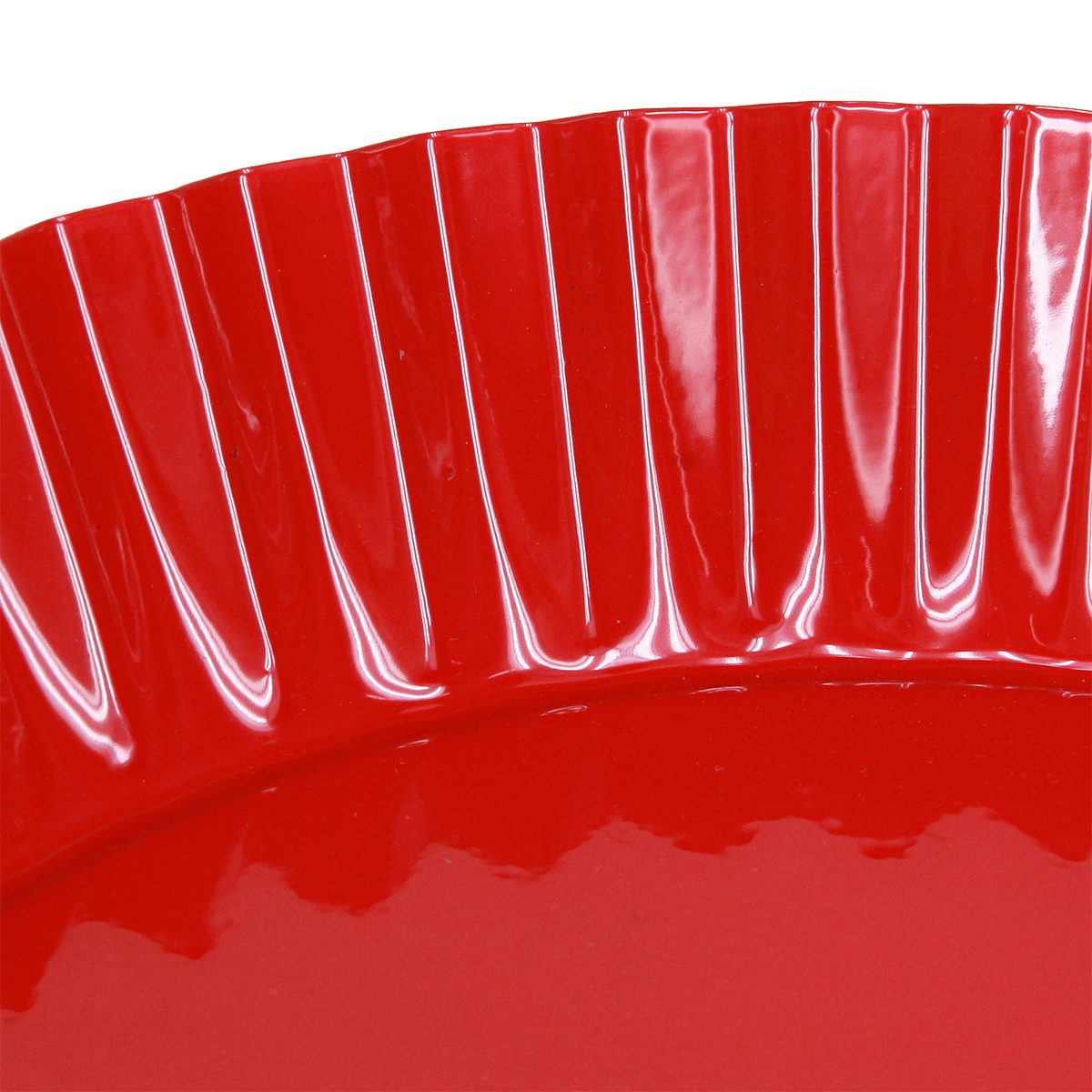 Florists Products Kunststoffteller Metallteller Retro Dekoteller Rot, Vintage Ø24cm, 2 Stück Set