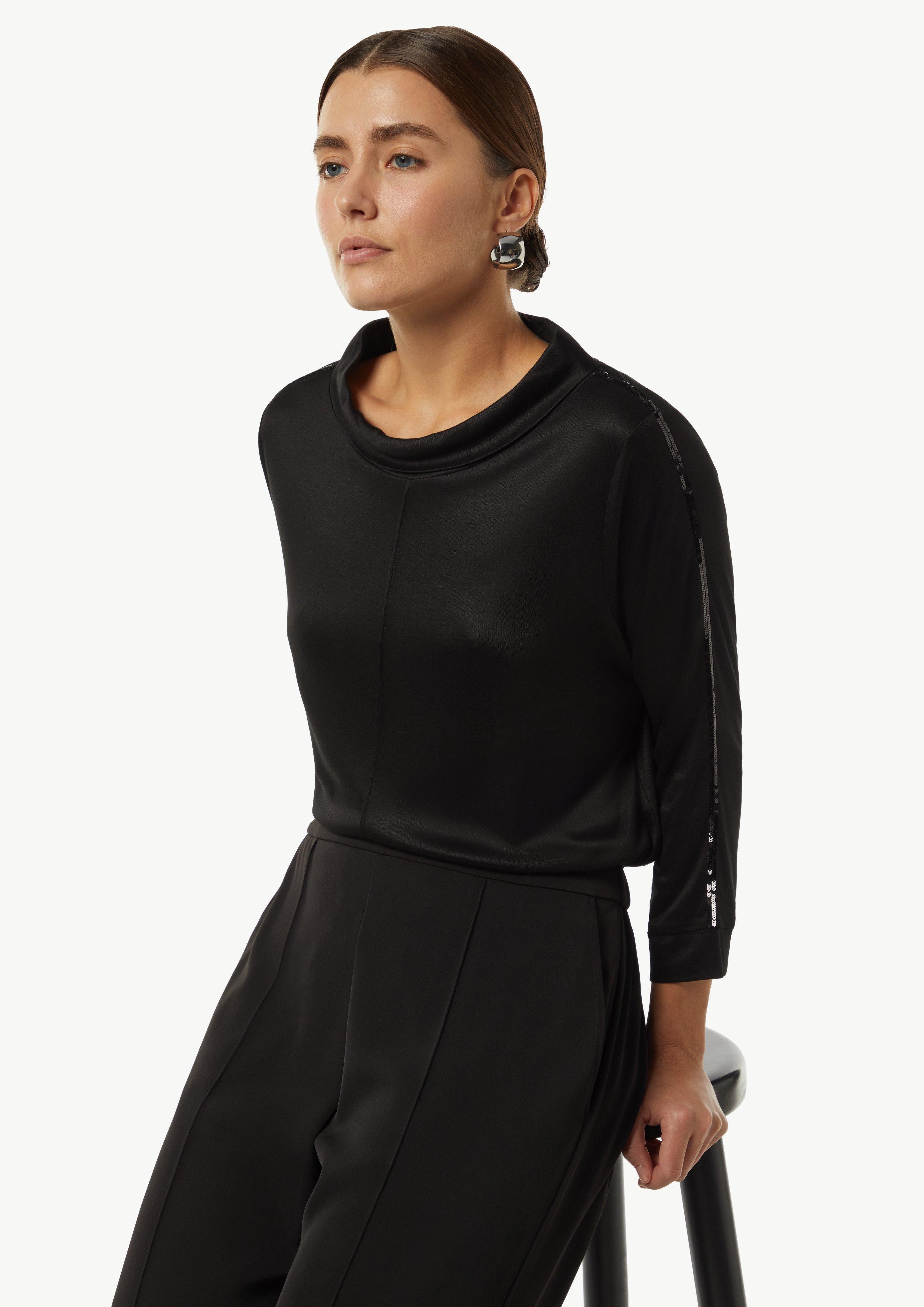 Comma Shirttop Viskose-Shirt mit Pailletten-Details Pailletten günstig online kaufen