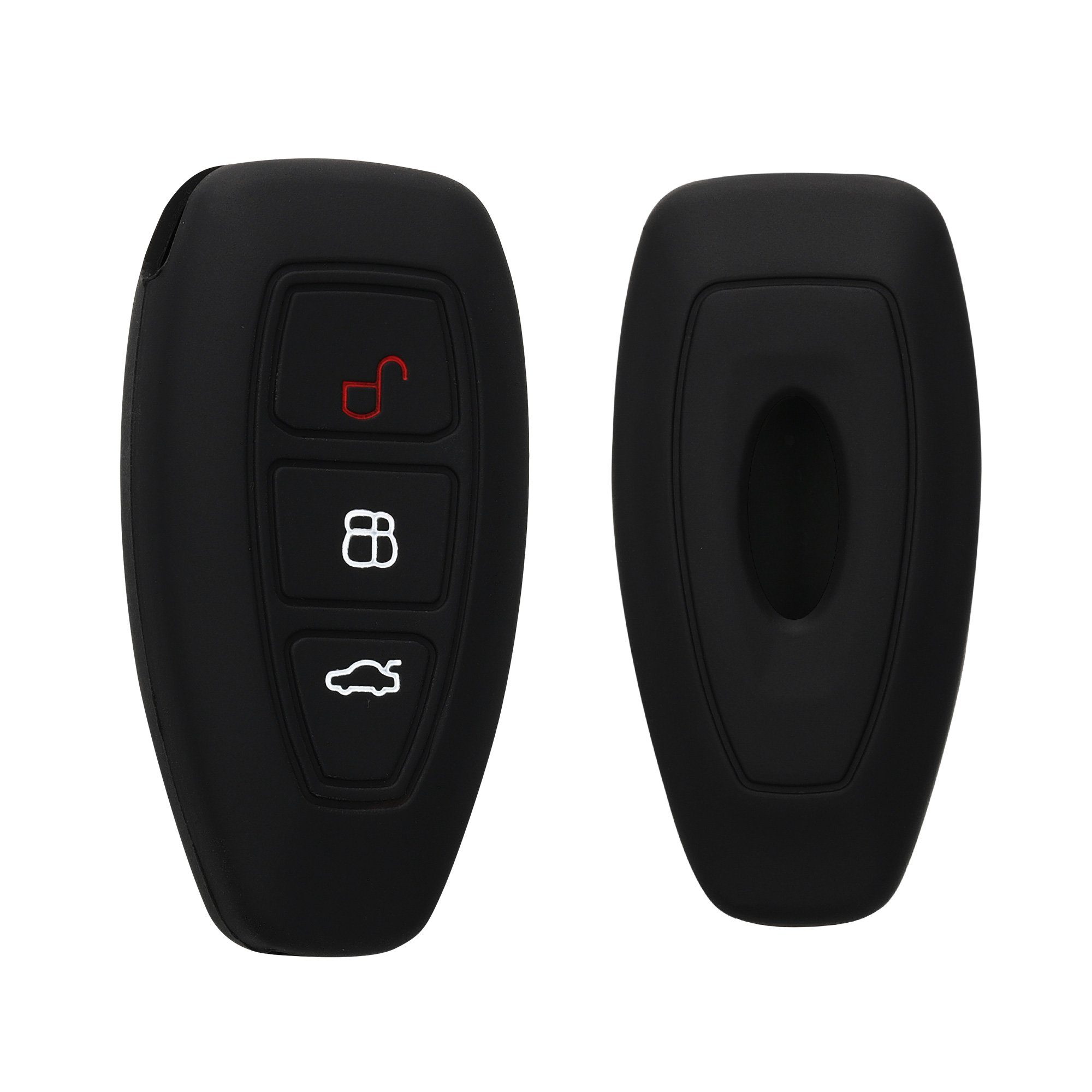 Schlüssel Cover Silikon Case Schlüsseltasche Hülle Autoschlüssel 3-Tasten Schlüsselhülle kwmobile Go, Autoschlüssel für Schwarz Ford Keyless