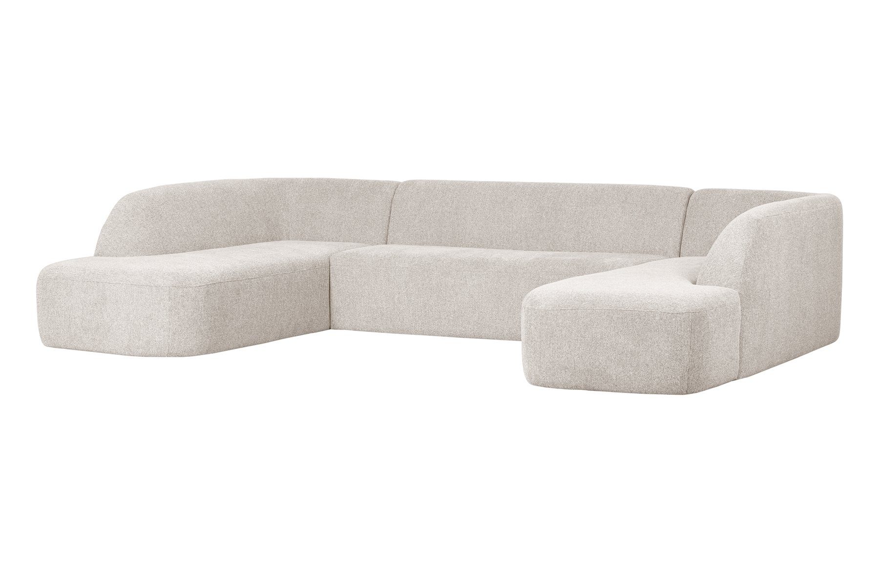 U-Form Sloping BePureHome - - Sofa Ecksofa Chenille freistellbar Weiß,