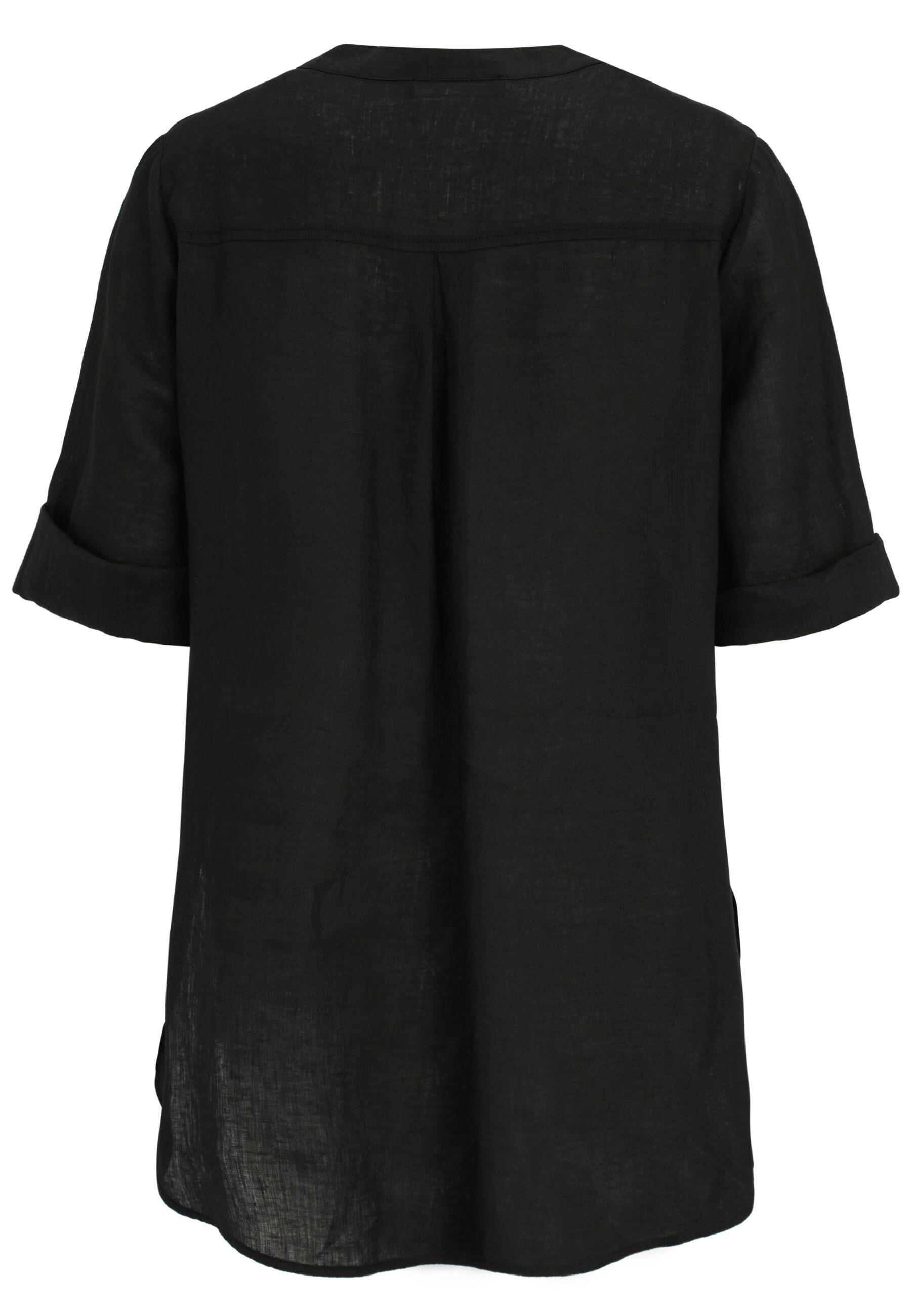 Doris Streich Klassische Bluse mit weißem Motiv-Print