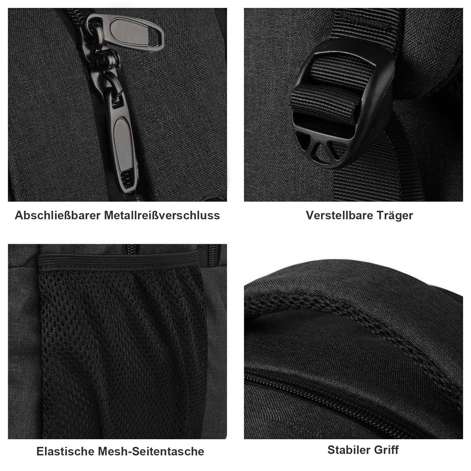 MODFU Laptoprucksack Laptop Rucksack Rucksäcke Schulrucksack Wasserbeständig Laptoptasche (Laptop Notebook Tasche Schule Uni Rucksack, mit USB-Lade-Anschluss, Anti-Diebstahl, Backpack mit Laptopfach), Herren Damen Jungen Teenager Freizeit Arbeit Business Reisen