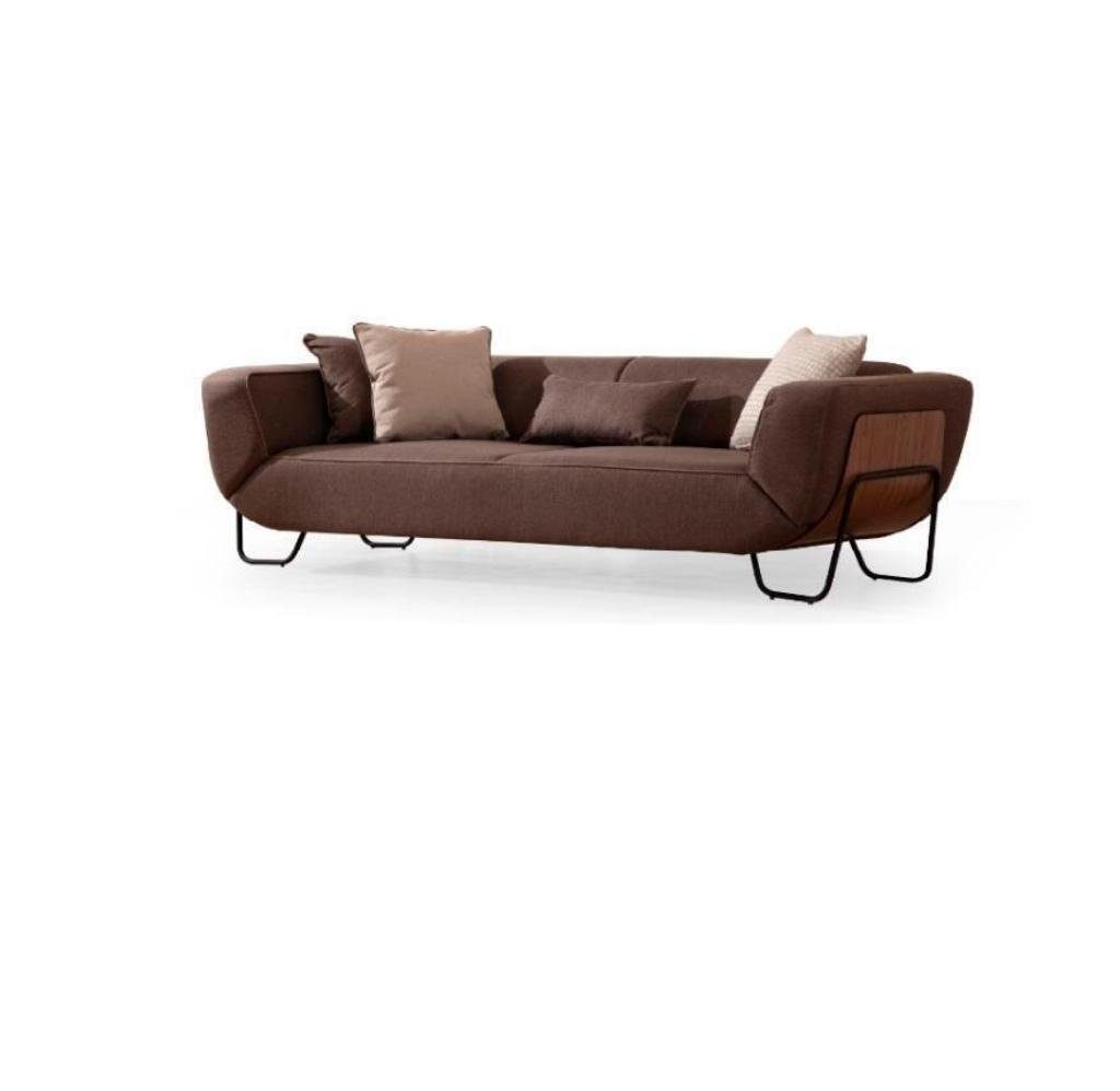 JVmoebel 3-Sitzer Sofa 3 Sitzer Design Sofas Polster Couchen Braun 3er Relax Sitz Möbel, 1 Teile, Made in Europa