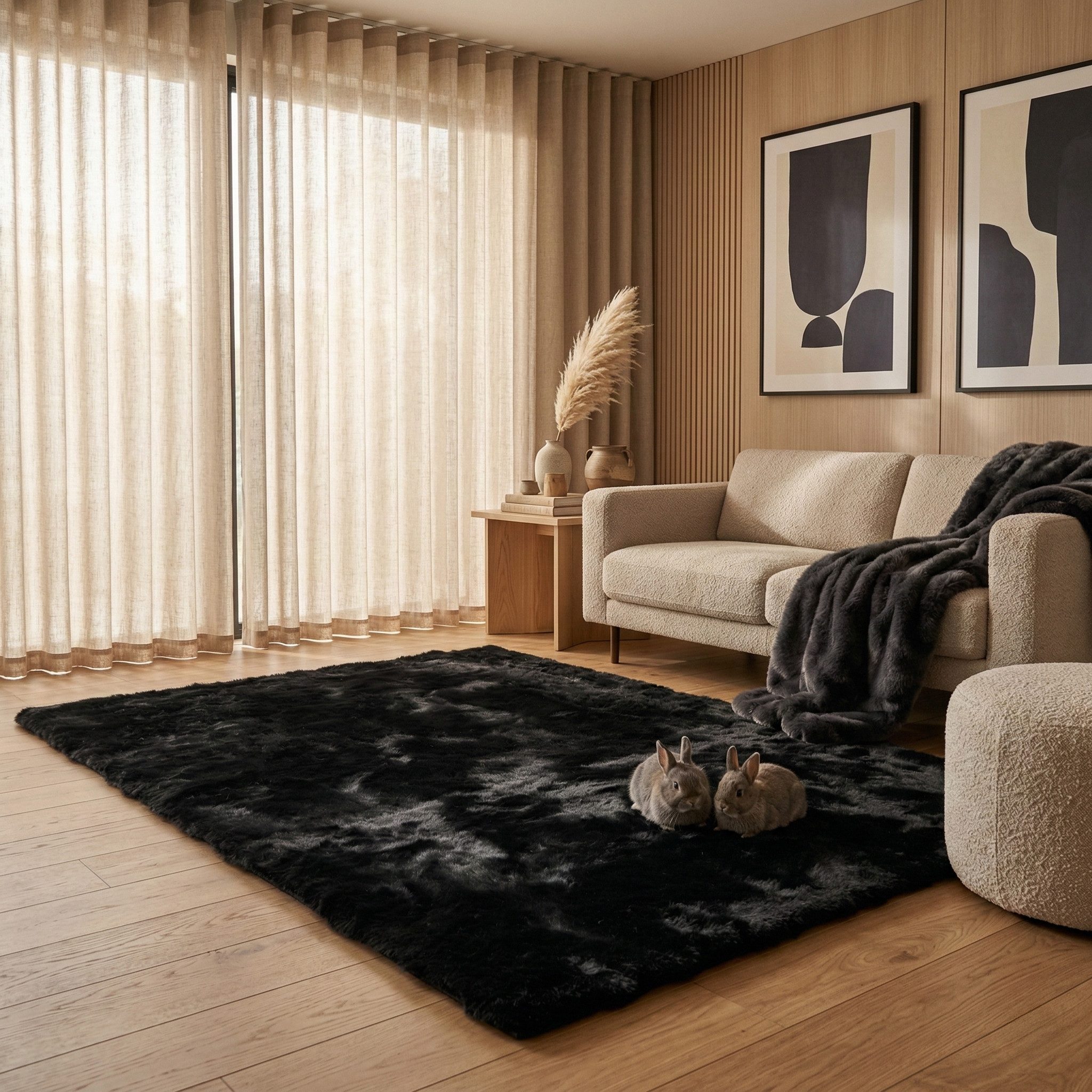 Consilio Concept Fellteppich Teppich Hasenfell Imitat CLOUD Fell Hochflor rechteckig Höhe: 39 mm, Rechteckig