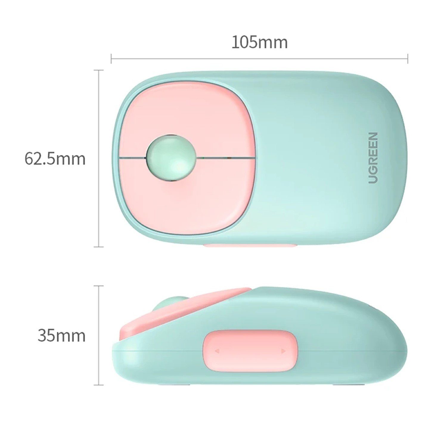 UGREEN MU102 FUN+ Bluetooth / 2,4 GHz kabellose Schwarz/ Pink Maus