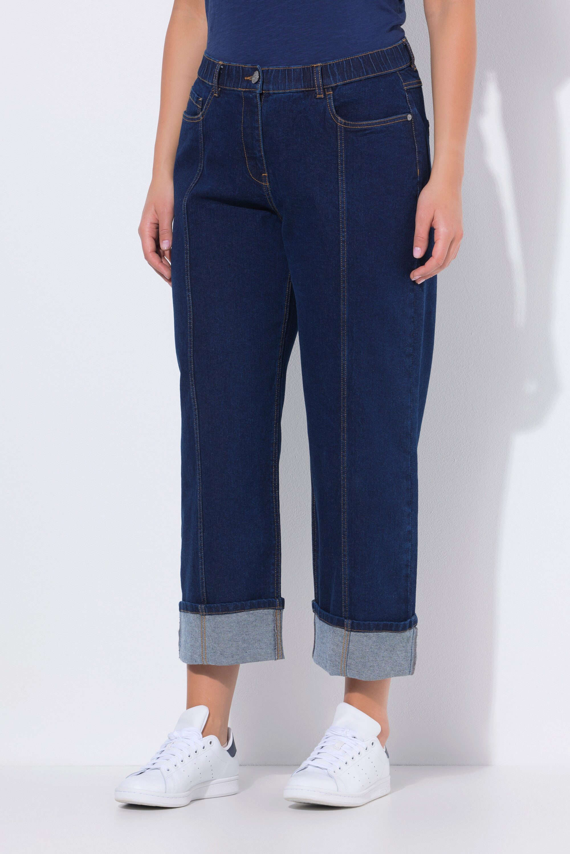 Regular-fit-Jeans Jeans Mary Saumaufschlag weites gerades Bein