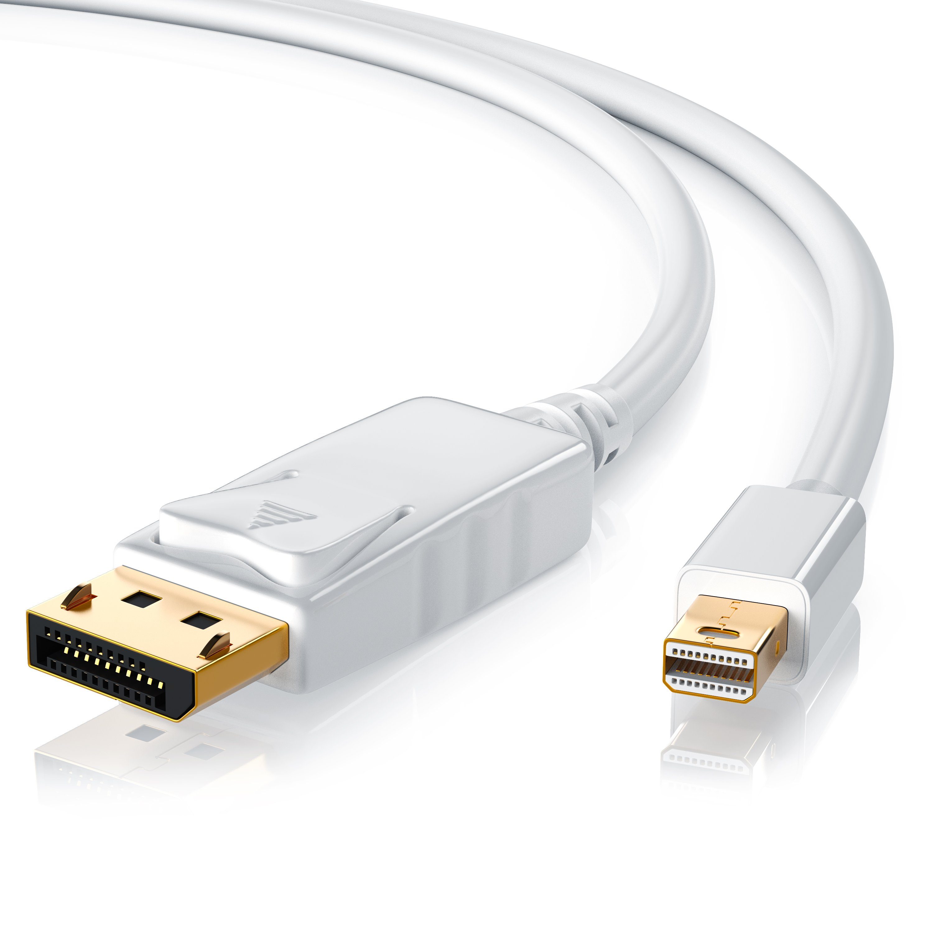 CSL Full HD MiniDP Monitor Kabel / Verbindungskabel - 2m Audio- & Video-Kabel, DisplayPort, Mini DisplayPort (200 cm), für Monitor, Beamer und Notebook, Plug and Play, fürs Homeoffice
