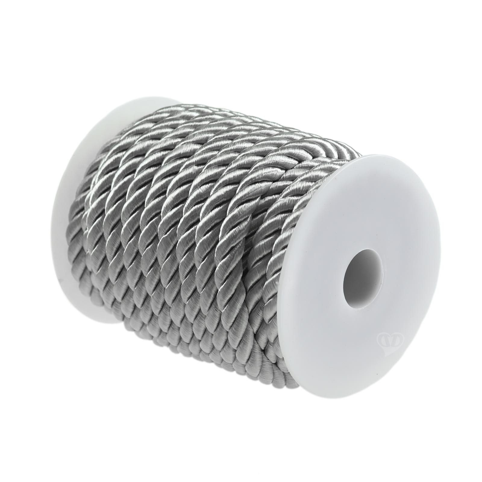 maDDma Seil 10m Kordelschnur glänzend gedreht ca. 8-10 mm, silber