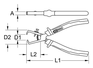 KS Tools Abisolierzange ULTIMATEplus, Abisolierzange, 180 mm