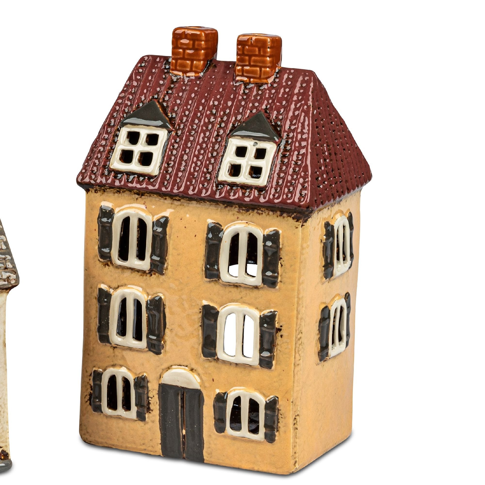 formano Windlicht Häuser, Farbe: Orange, Motiv: Haus günstig online kaufen
