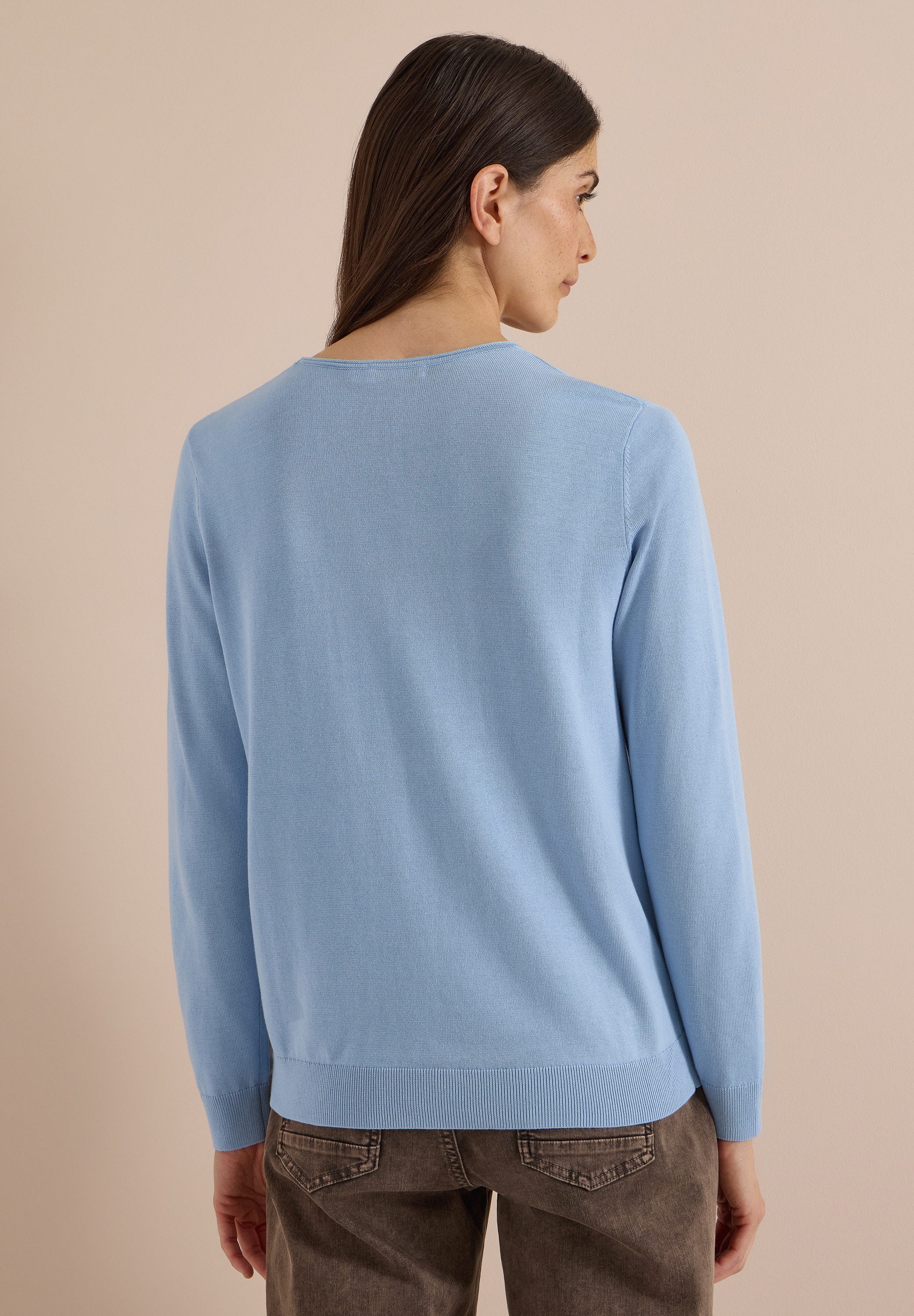 CECIL V-Ausschnitt-Pullover im soften Baumwoll-Mix