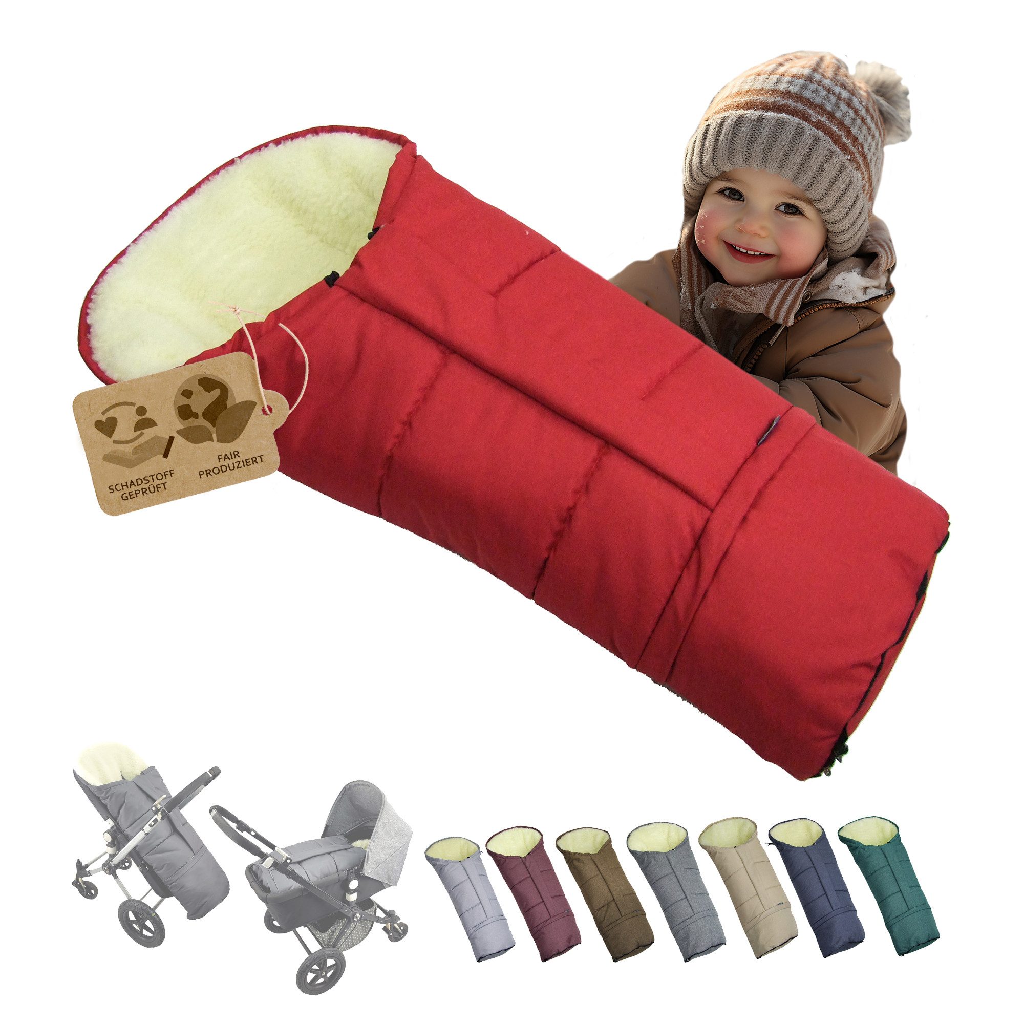 BambiniWelt by Rafael K. Fußsack Winterfußsack Fußsack für Kinderwagen Buggy mumienform Wolle MELIERT, universal für Kinderwagen, Buggy, Jogger, Schlitten