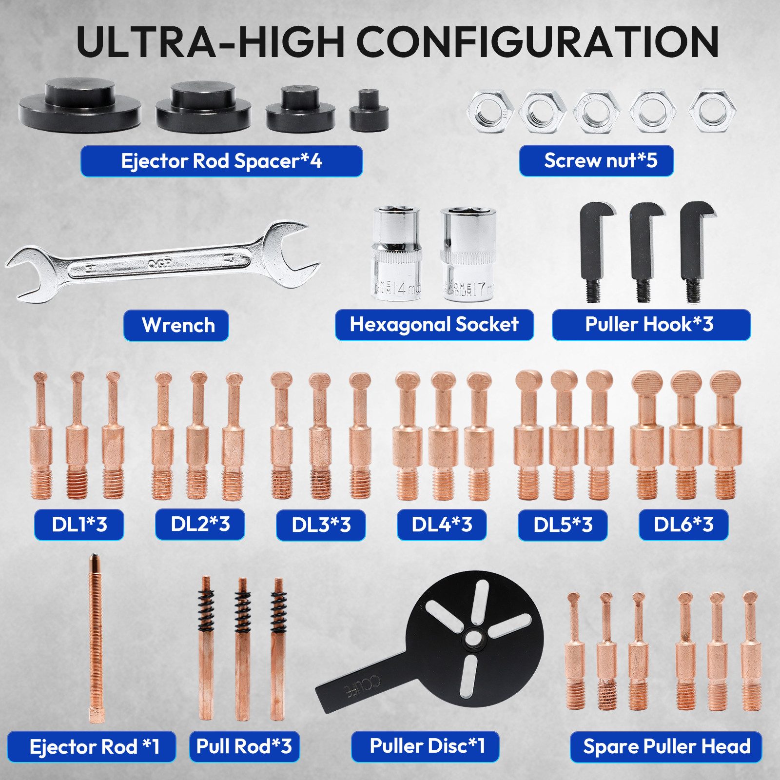CCLIFE Radnabenabzieher 36-in-1 3-Klauen Lagerabzieher Set mit Haken- und Kugelkopfmethoden