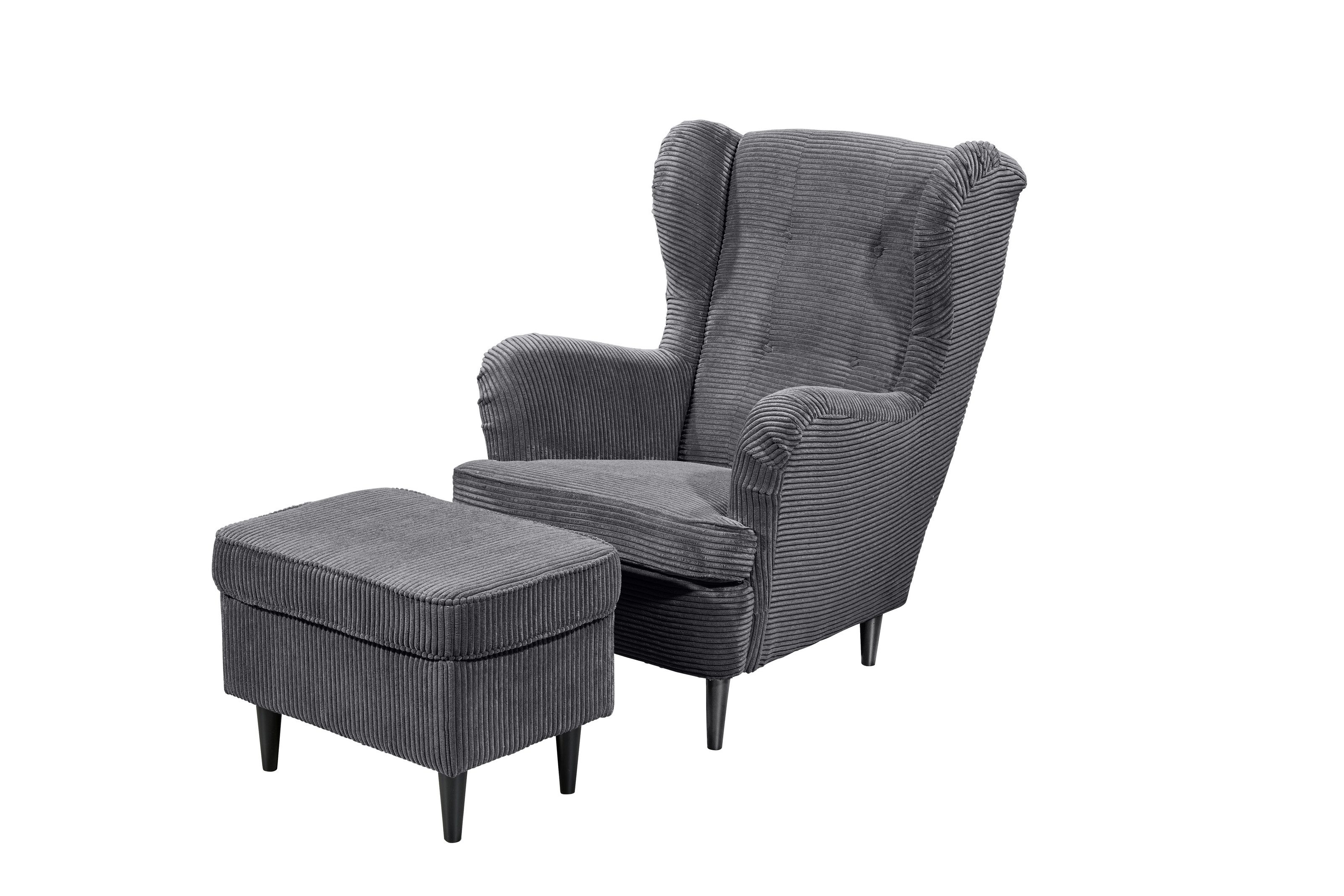 freiraum Ohrensessel OSKAR (Sessel und Hocker), (Sessel und Hocker) in ash günstig online kaufen