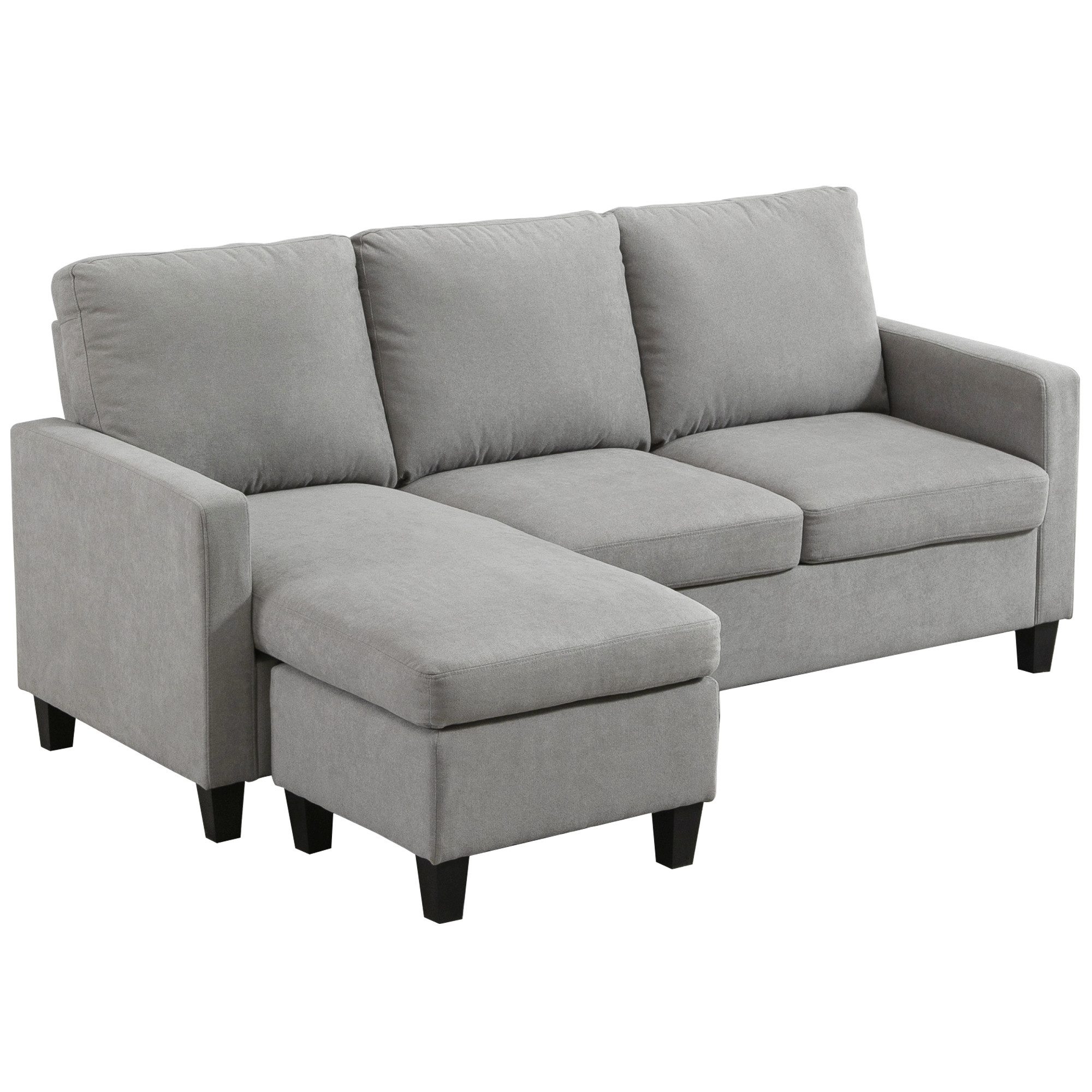 HOMCOM Ecksofa Ecksofa, Eckcouch in L-Form, Eckgarnitur, 3-Sitzer-Sofa 1 Te günstig online kaufen