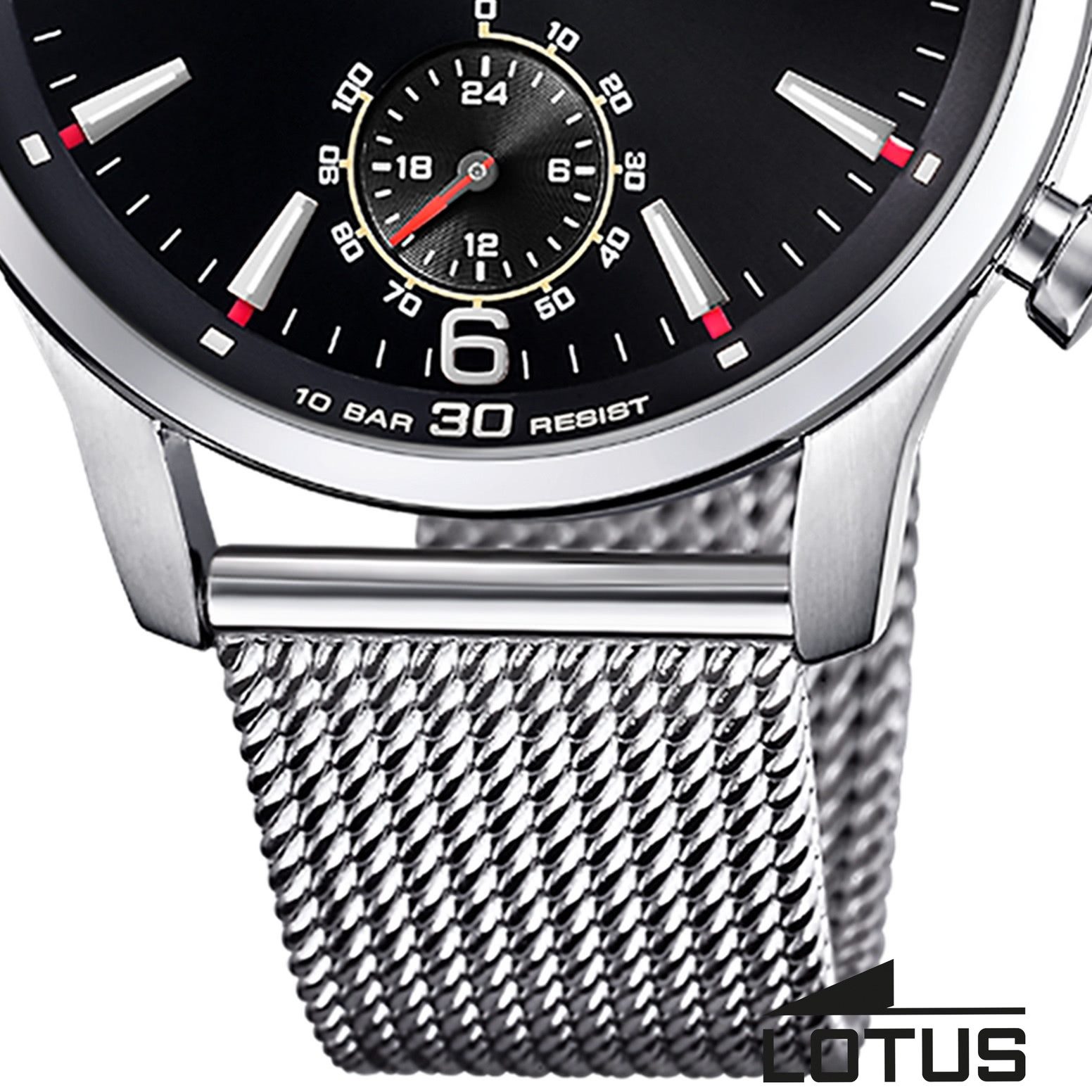 Lotus Chronograph Lotus Herrenuhr Edelstahl silber Lotus, (Chronograph), Herren Armbanduhr rund, groß (ca. 43mm), Edelstahl