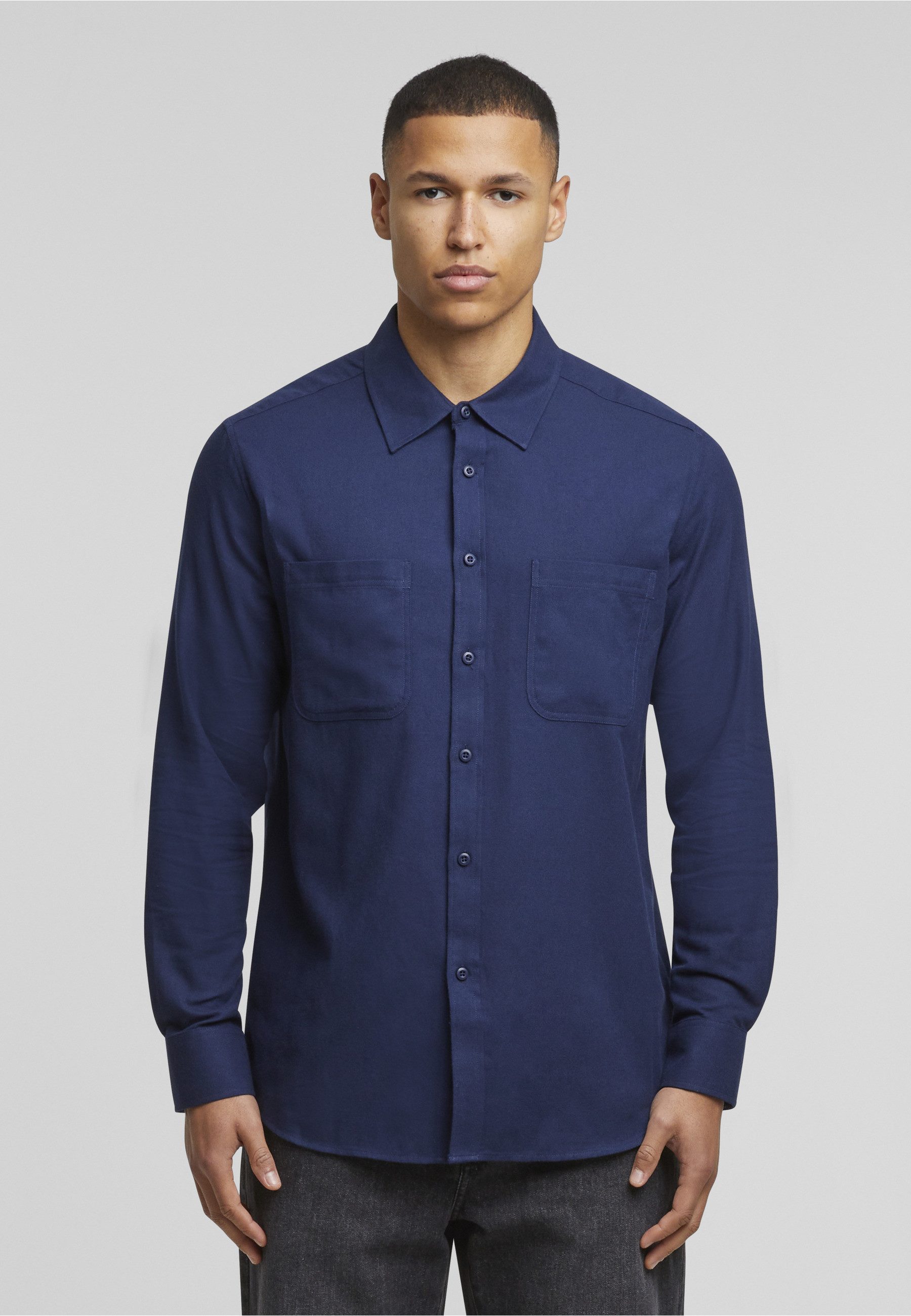URBAN CLASSICS Langarm-Poloshirt Urban Classics Herren Flanell Shirt (1-tlg)