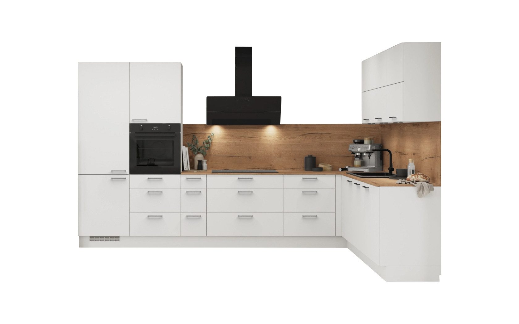 nobilia® Winkelküche Kerstin, individuell anpassbar, gratis Küchenplanung mit Profis, (Breite 613.2 cm), vormontiert, wahlw. mit E-Geräten, inkl. Lieferung