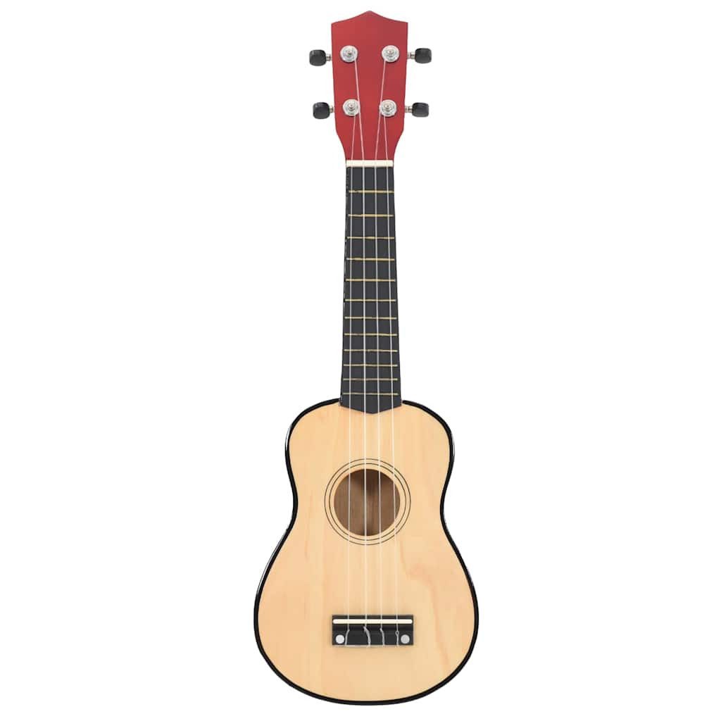 furnicato Ukulele Sopran Set Naturholz 61 cm x 20,5 cm x 7 cm Farbe Natur