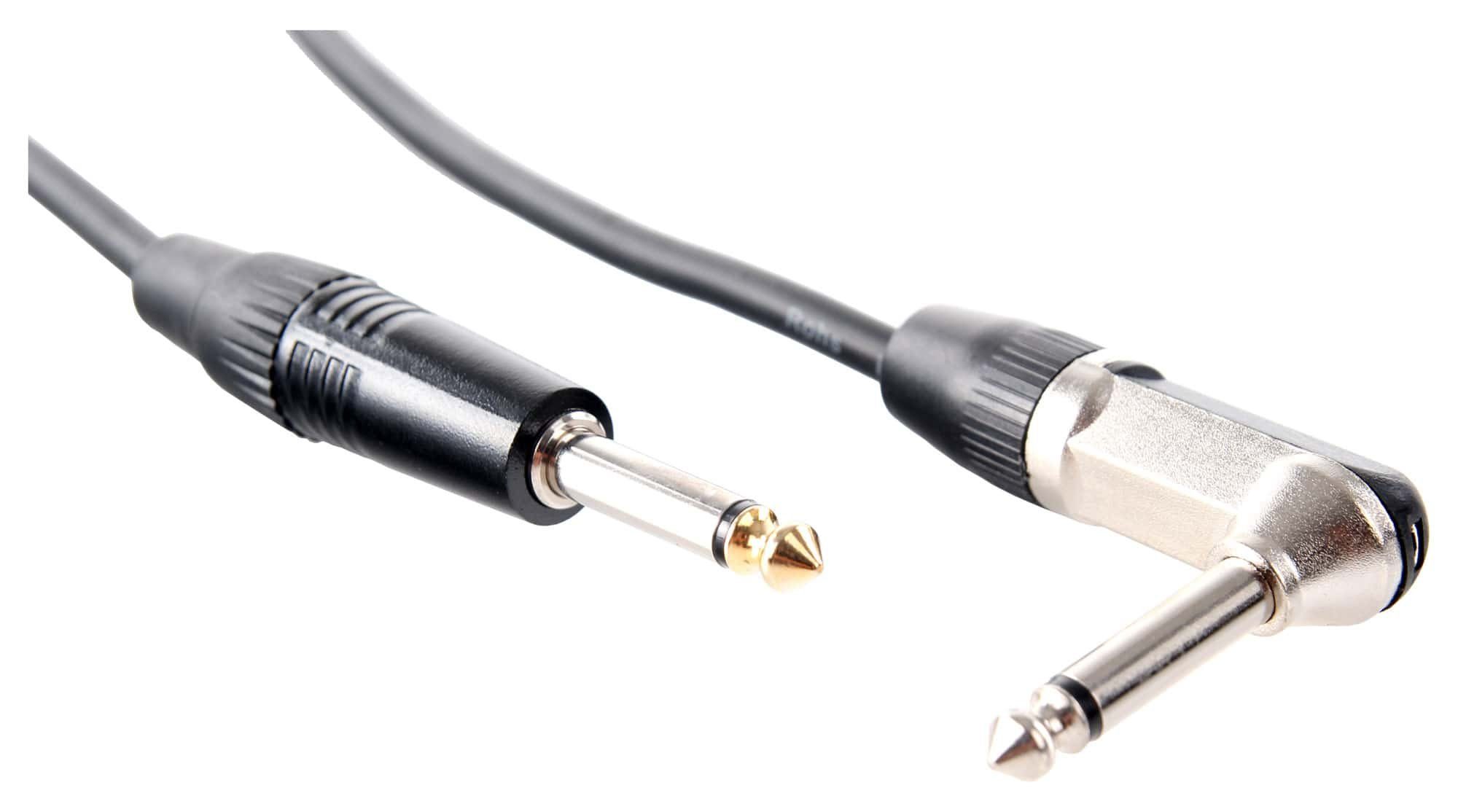 Pronomic INST-A-3 Winkel-Klinkenkabel 3 m Instrumentenkabel, 6,3mm Klinke, 6,3mm Klinke (300 cm), Hochwertige Stecker und Schirmung – Bild 2 von 3
