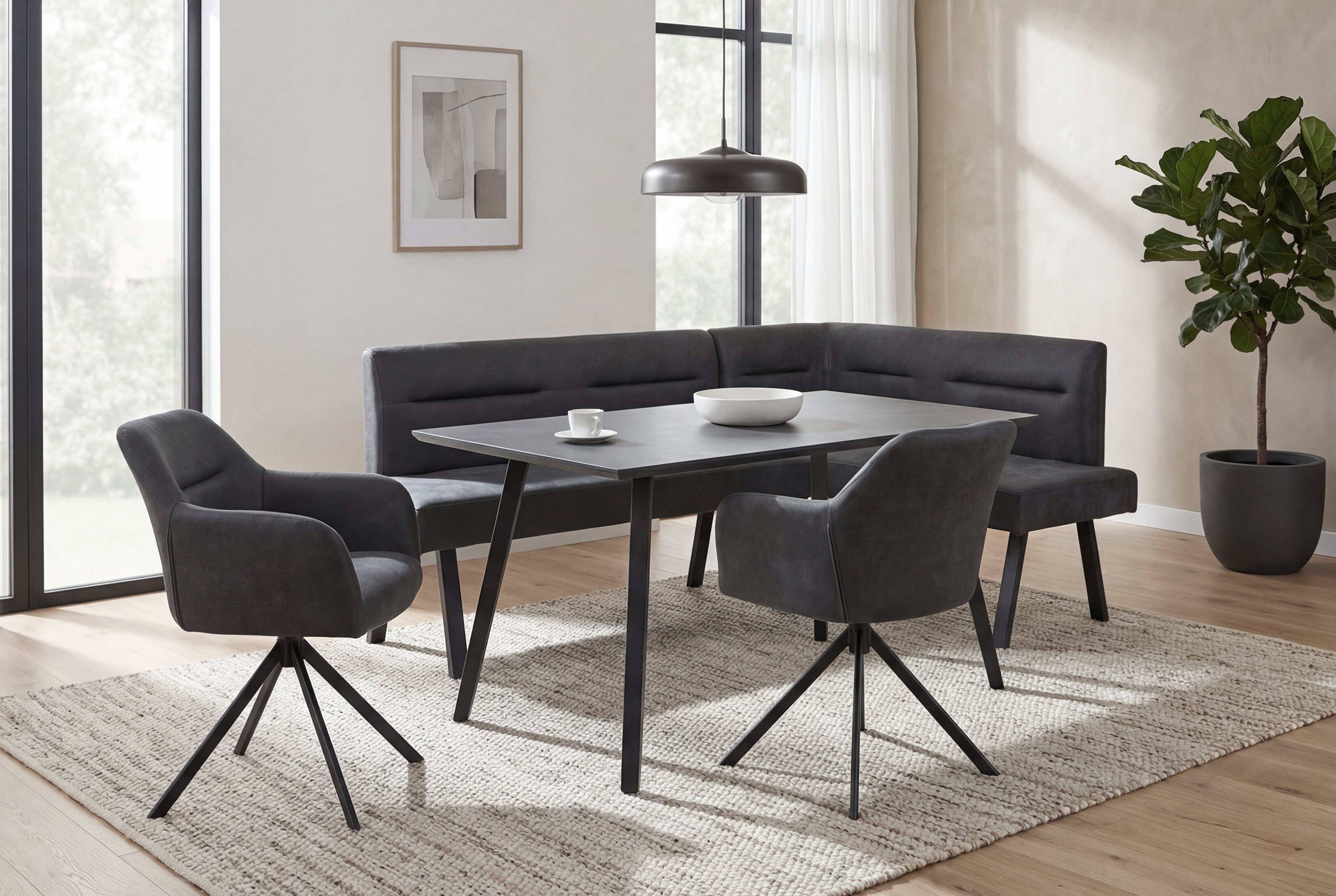 byLIVING Eckbank MONTREAL, Microfaser, bis 330 kg, Taschenfederkern, Ziernaht im Rücken