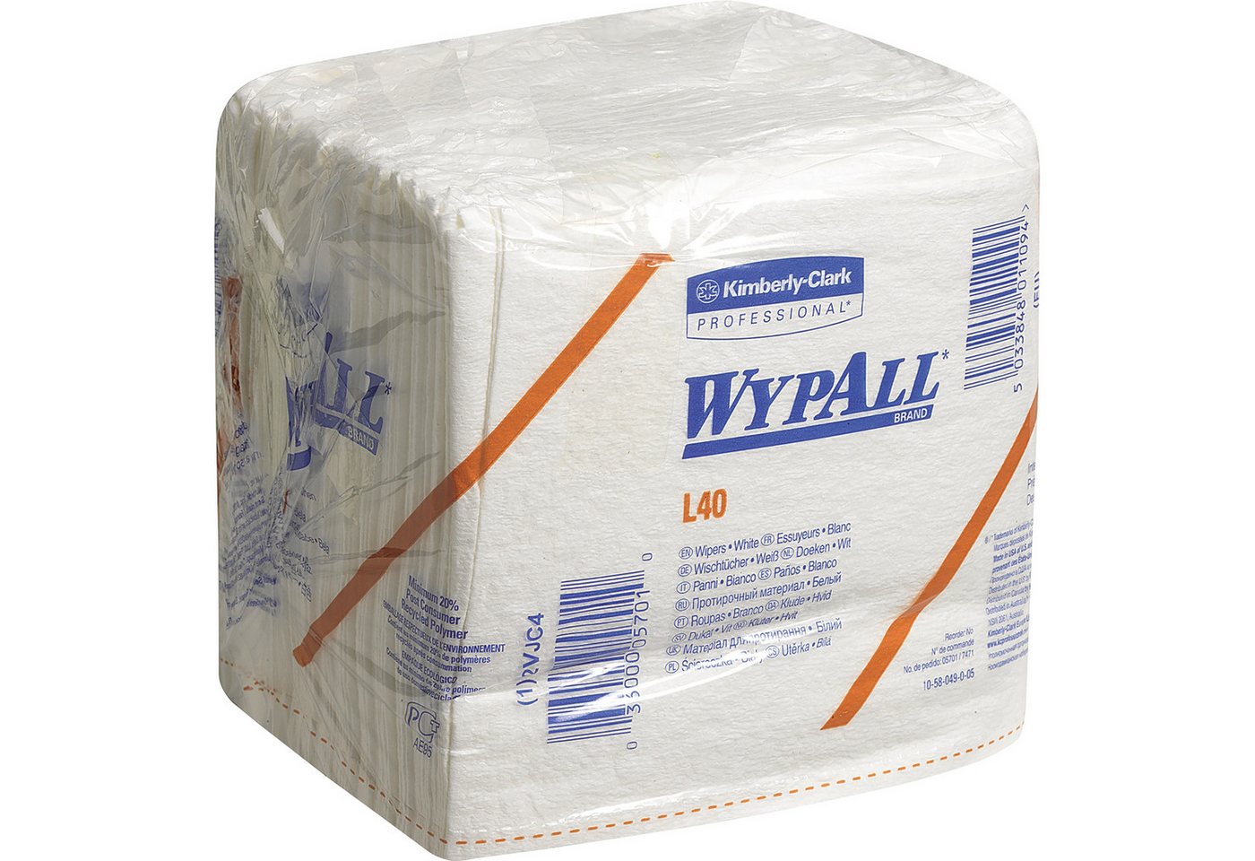 Thumbnail - KIMBERLY-CLARK Wischtuch L40 1-lagig Viertelfalz 30,5x31,8cm weiß PA= 56 Stk Reinigungstuch (Zellstoff/Latex)