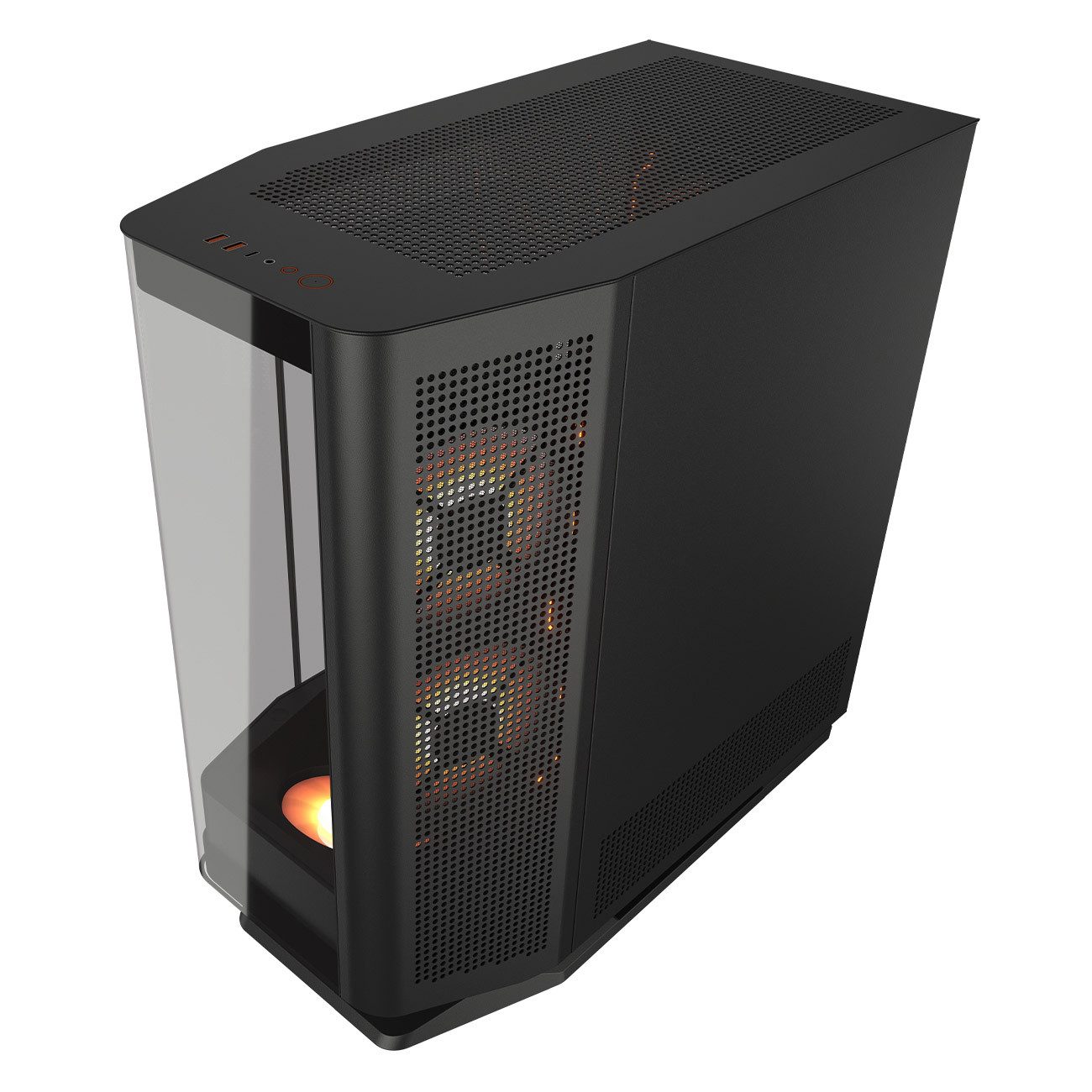Cougar Gaming-Gehäuse FV270 BK, Midi-Tower, USB/Audio, 2x USB 3.0, 1x USB 3.2 Gen2 Type-C, ATX, schwarz, 4 Lüfter vormontiert