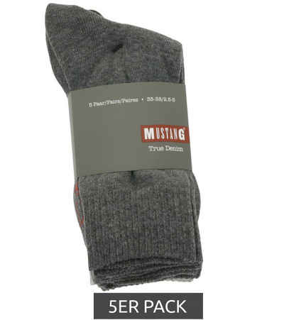 MUSTANG Basicsocken 5 Paar MUSTANG Alltags-Socken Freizeit-Strümpfe MU31007 Homewear Grau