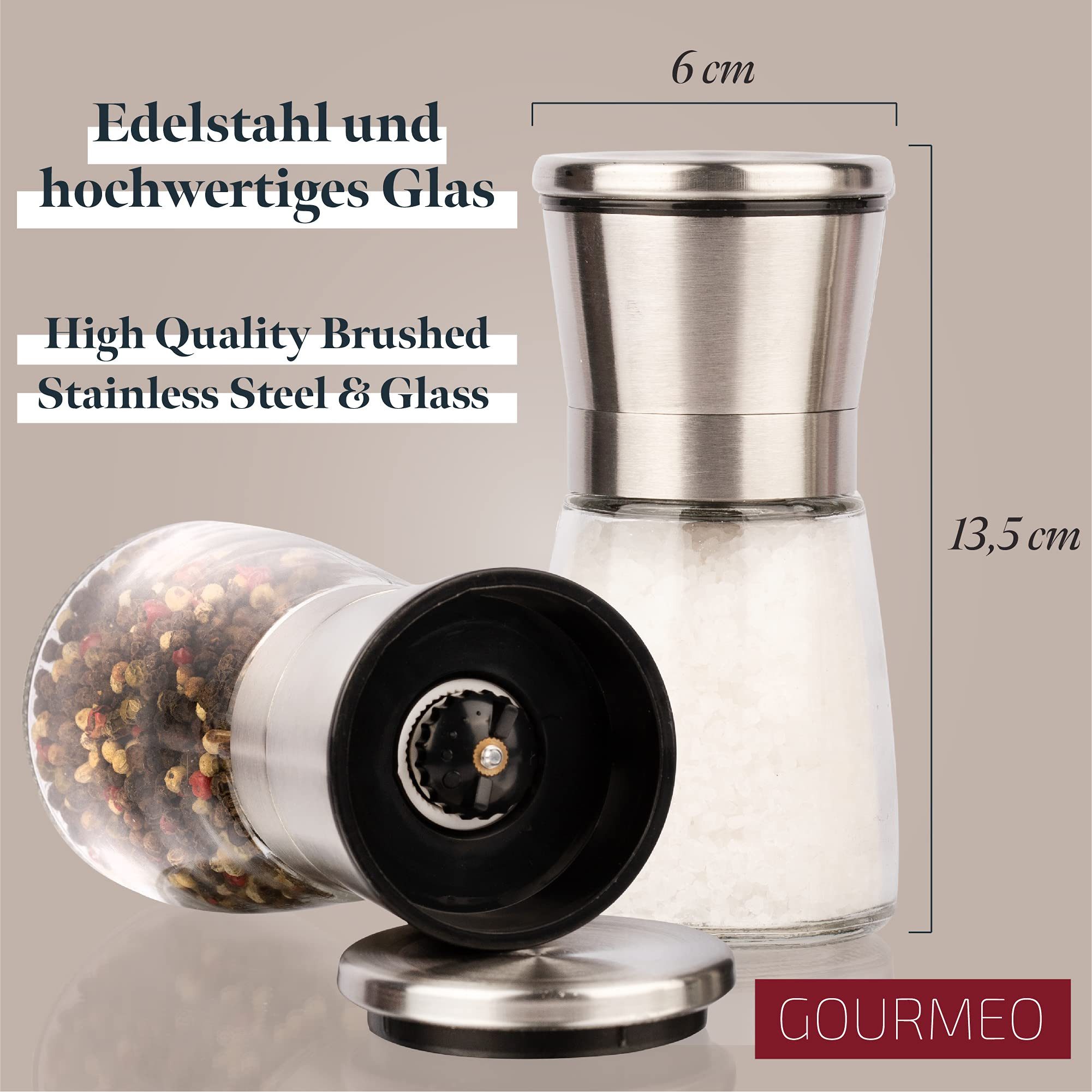 GOURMEO Gewürzbehälter Edelstahl Gewürzmühle Set - günstig online kaufen