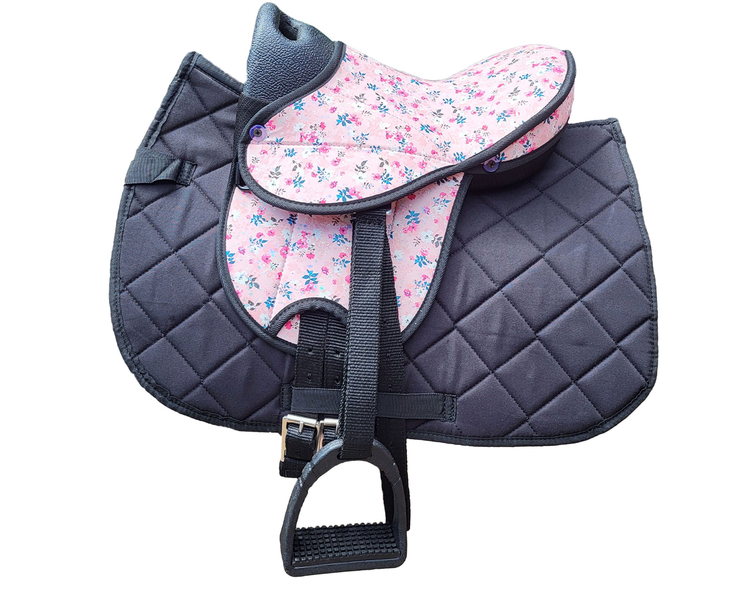 Brama-West Vielseitigkeitssattel Kinder Sattelset "My little Pony" - Flower Sonder Edition, Geeignet für Holzpferd/Pferdebauchumfang von 120 cm bis 145 cm