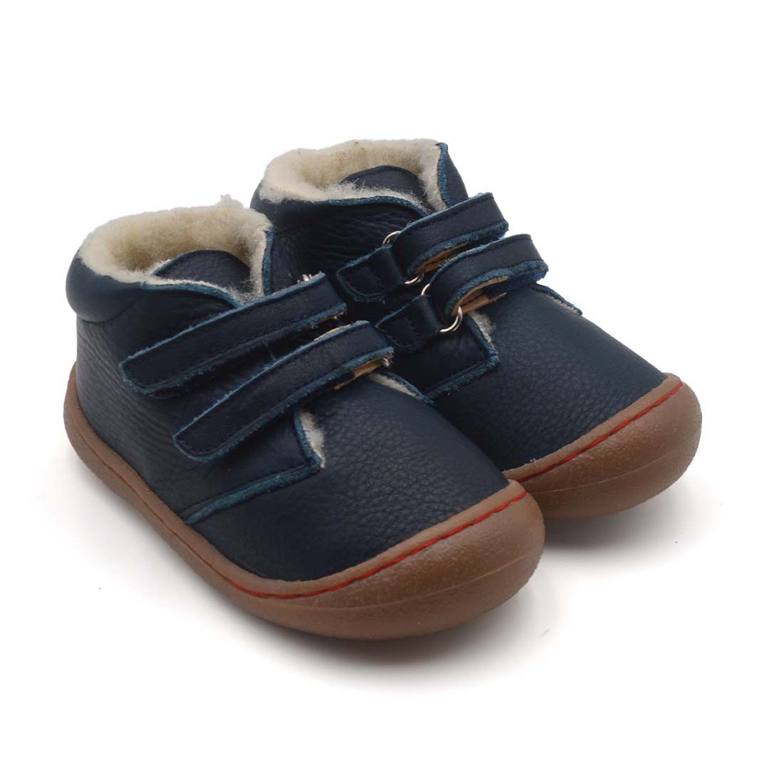 POLOLO Barfuß Winterstiefel für Kinder mit Wollfutter, Kinder Lauflernschuh mit flexibler Sohle
