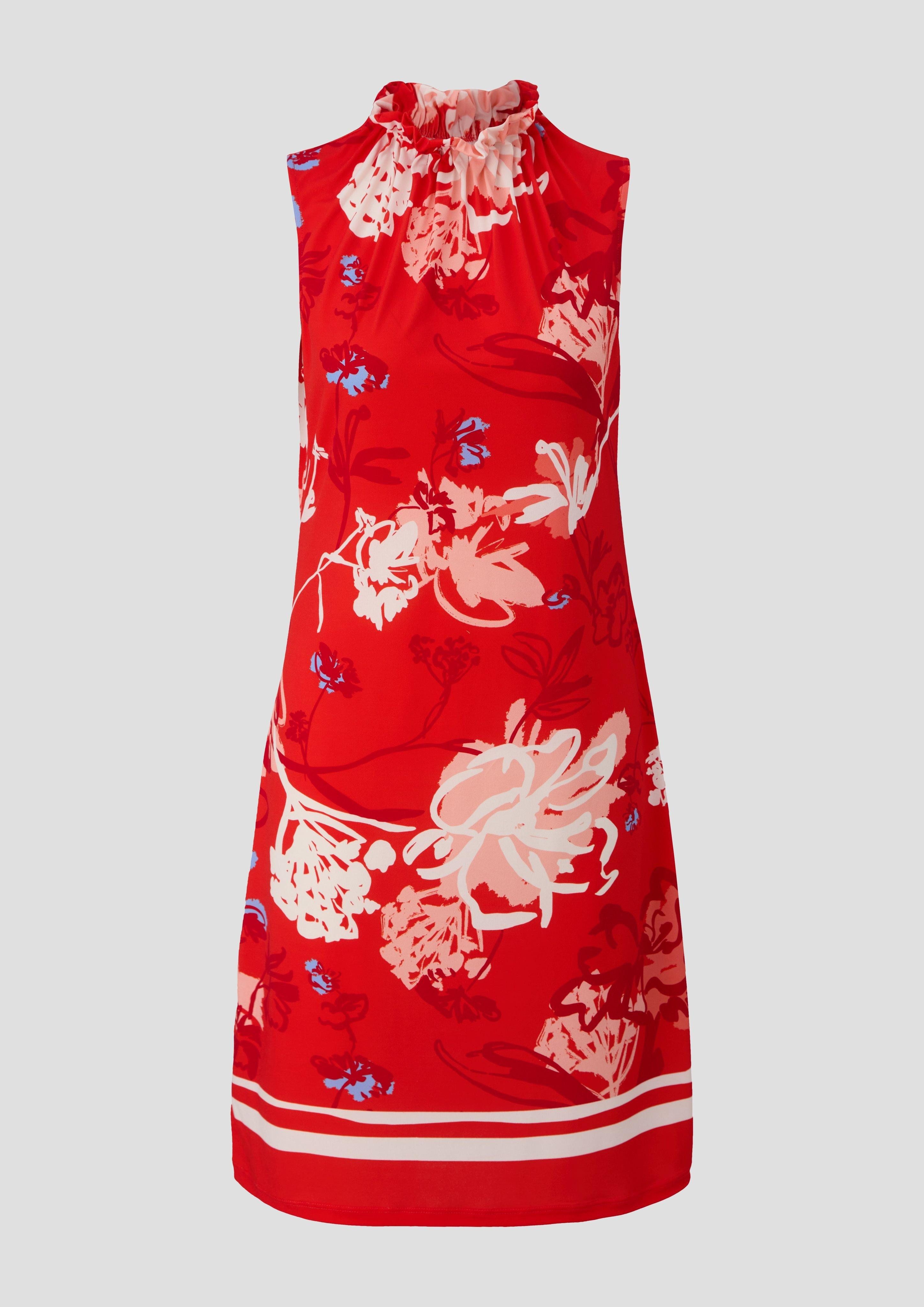 Minikleid Jerseykleid mit Faltenausschnitt