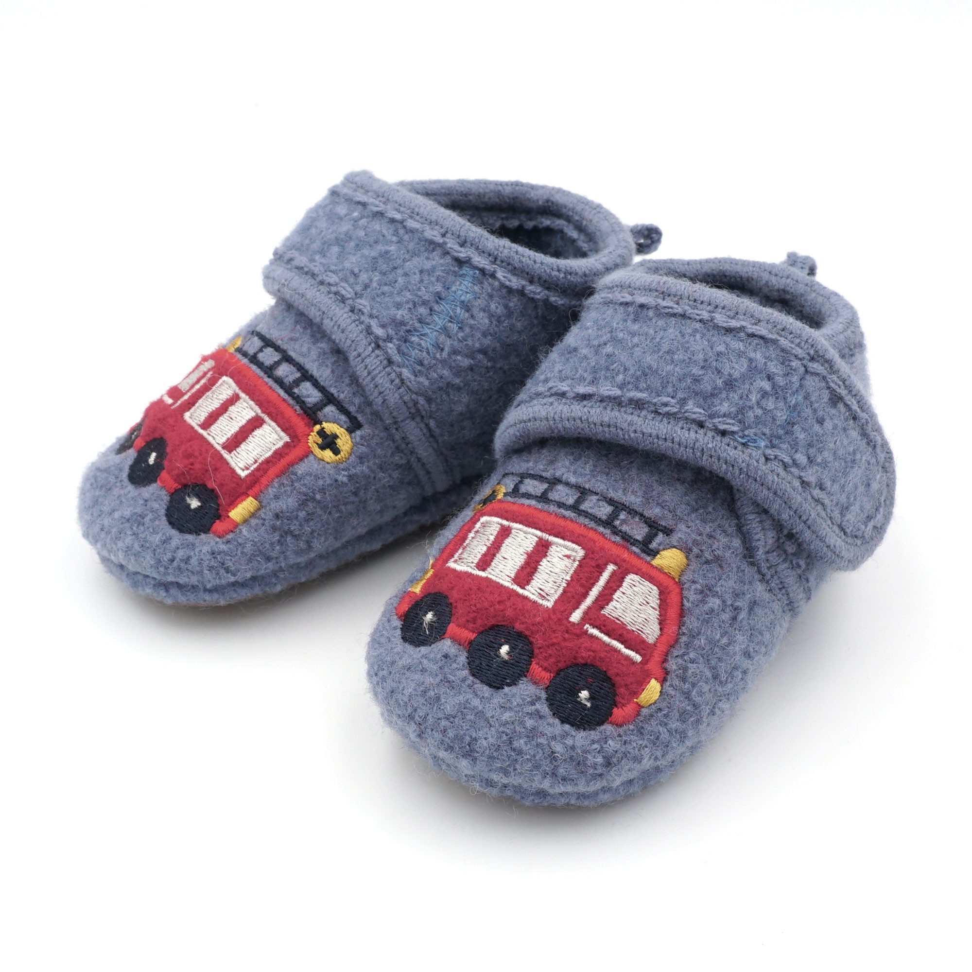 MAXIMO Hüttenschuhe (1 Paar) Lauflernschuhe, Klettverschluss, Anti-Rutsch-Sohle, wärmend, Wolle
