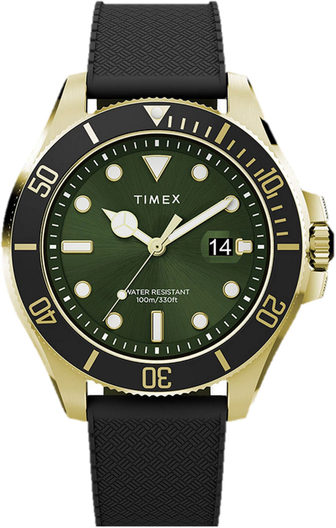 Timex Quarzuhr HARBORSIDE COAST TW2Y05300AJ, Armbanduhr, Herrenuhr,Kunststoffarmband,Datum, bis 10 bar wasserdicht