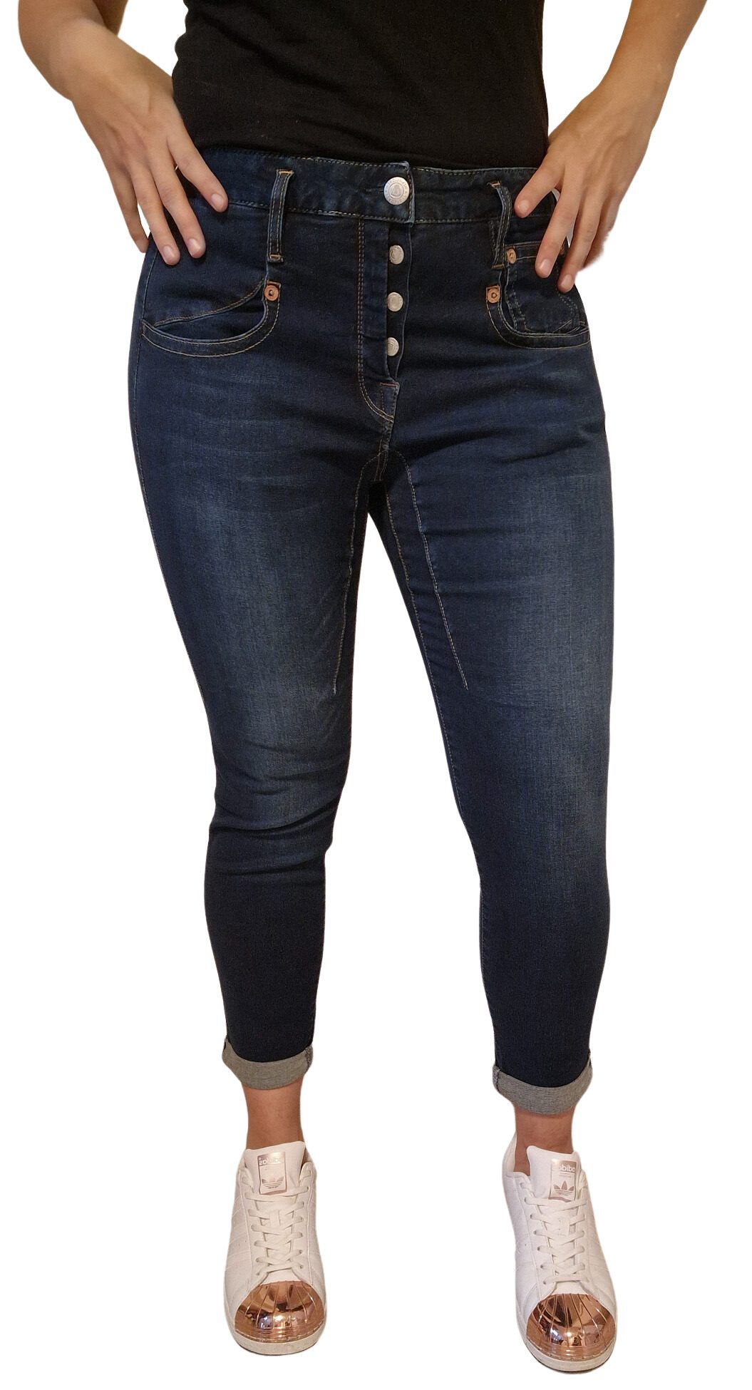 Herrlicher Regular-fit-Jeans 5318-RD100, Shyra Cropped Reused Denim raffinierte Seitennähte und Abnäher