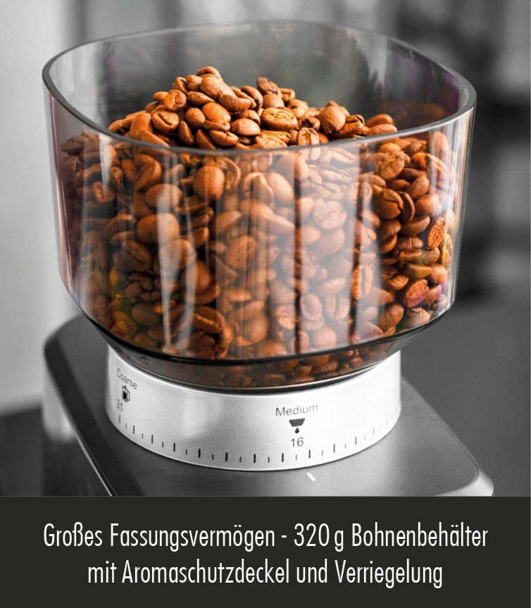 Gastroback Kaffeemühle 320 Bohnenbehälter Digital, 42643 W, g 180 Kegelmahlwerk, Design